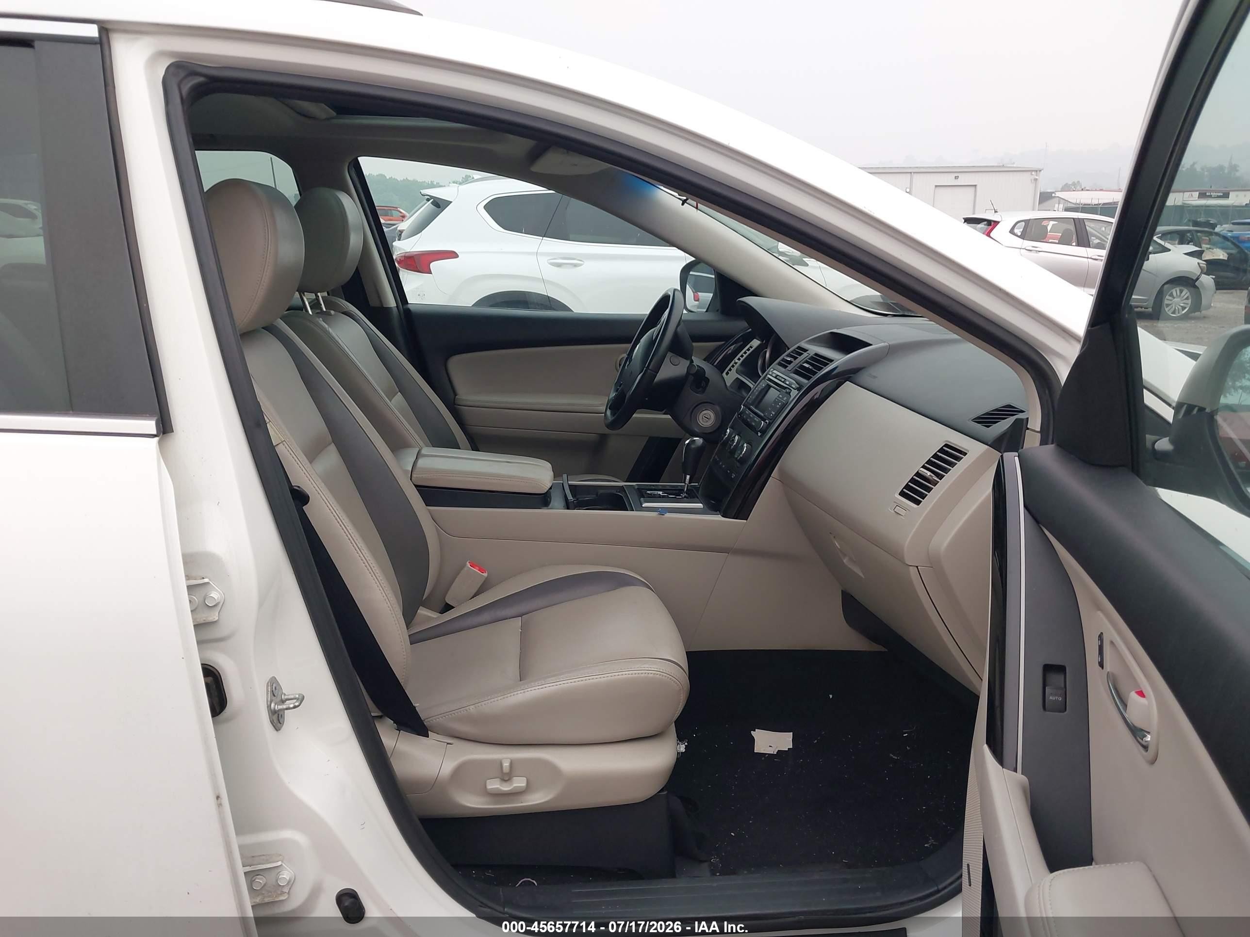2012 Mazda Cx-9 Touring White vin: JM3TB3CV2C0366490