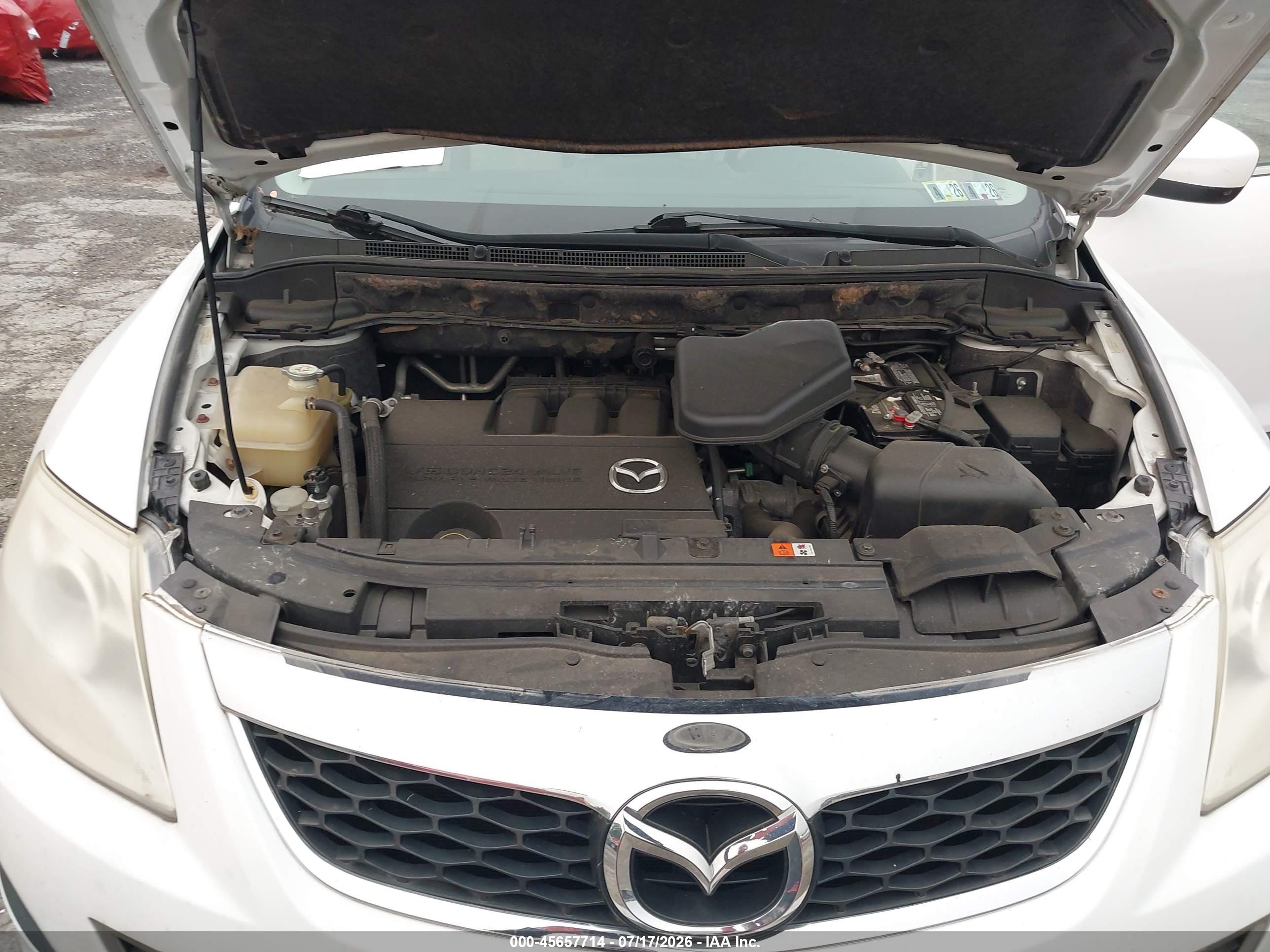 2012 Mazda Cx-9 Touring White vin: JM3TB3CV2C0366490