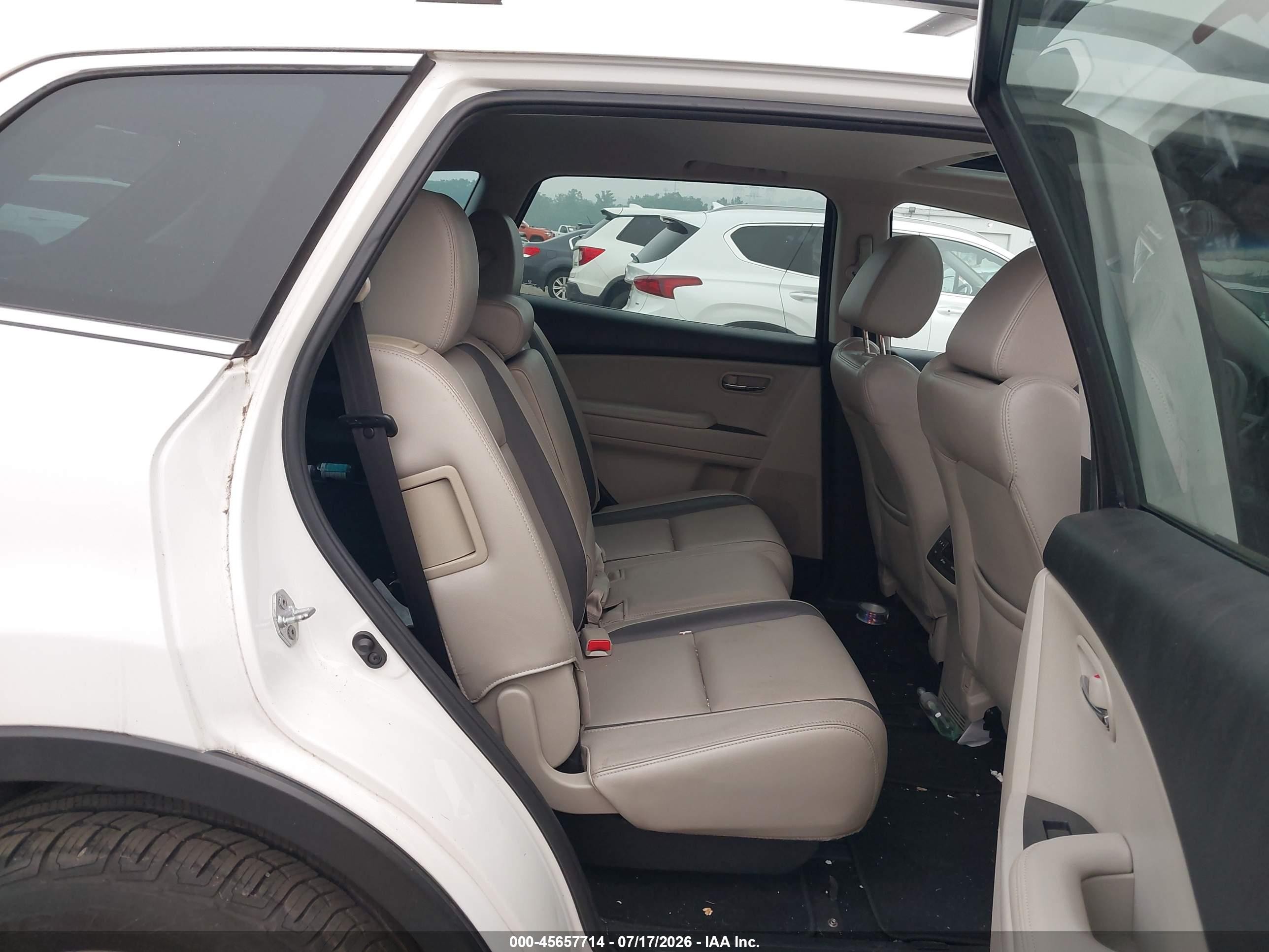 2012 Mazda Cx-9 Touring White vin: JM3TB3CV2C0366490
