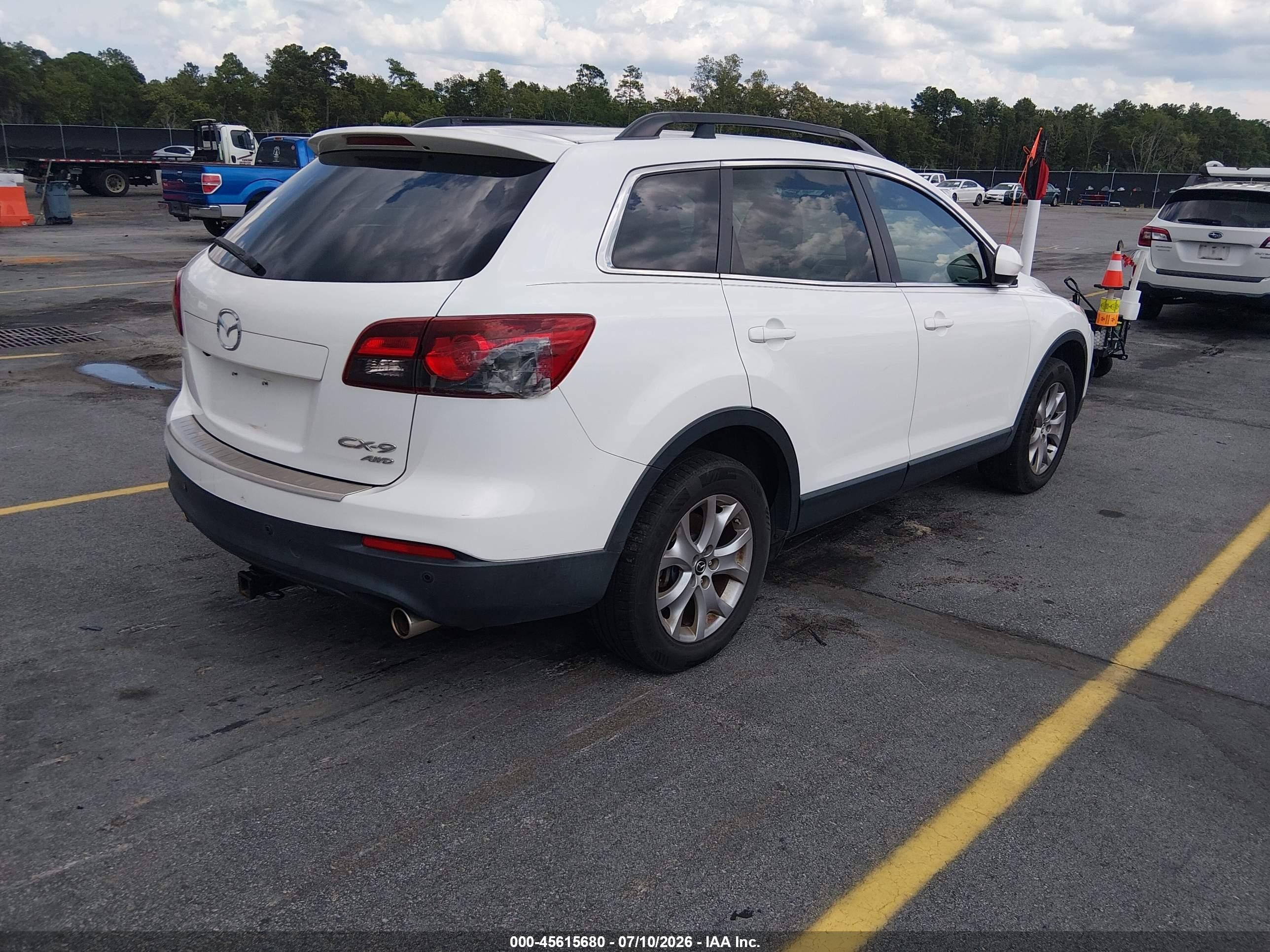 2014 Mazda Cx-9 Touring White vin: JM3TB3CV2E0434631