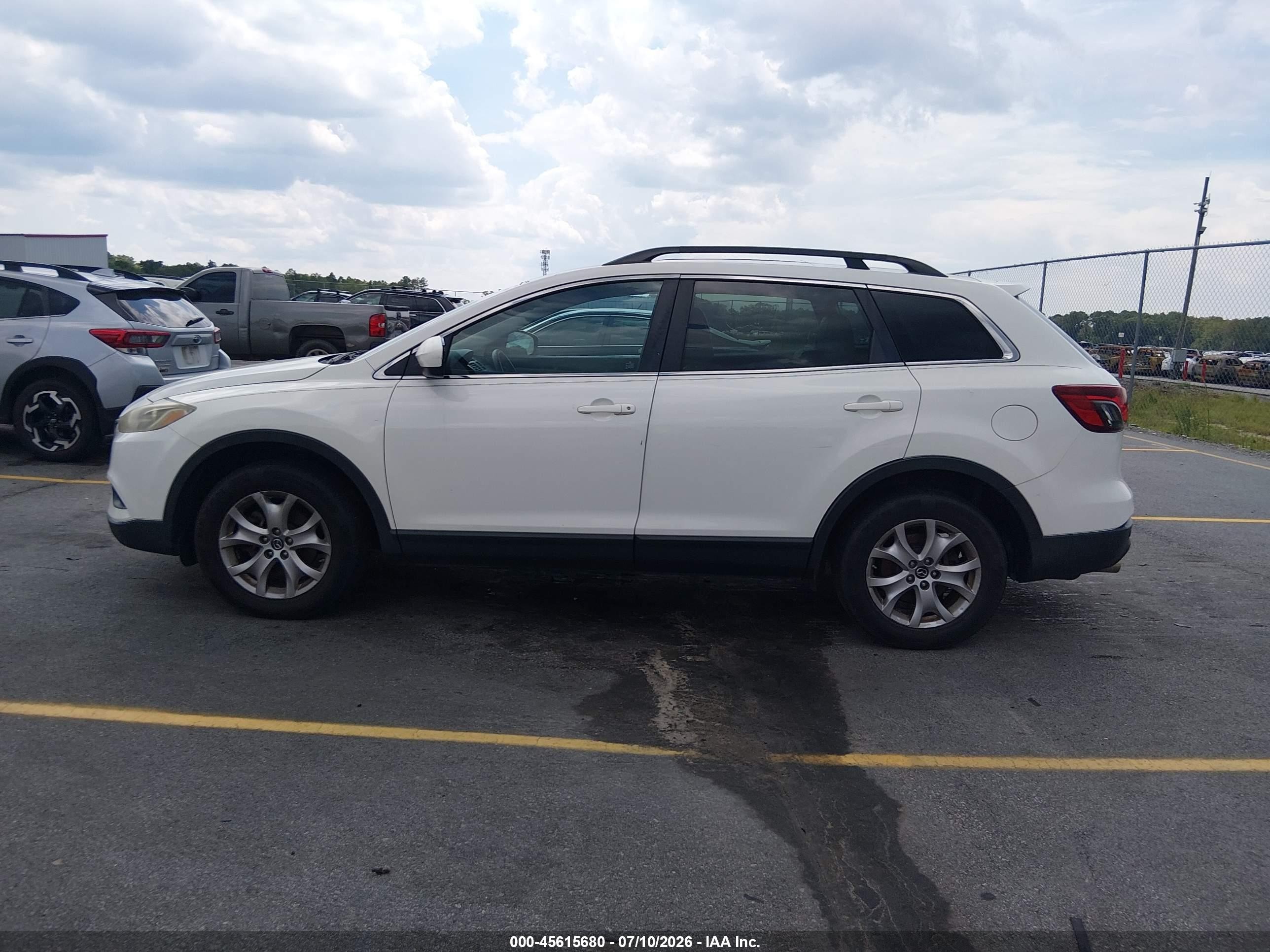 2014 Mazda Cx-9 Touring White vin: JM3TB3CV2E0434631
