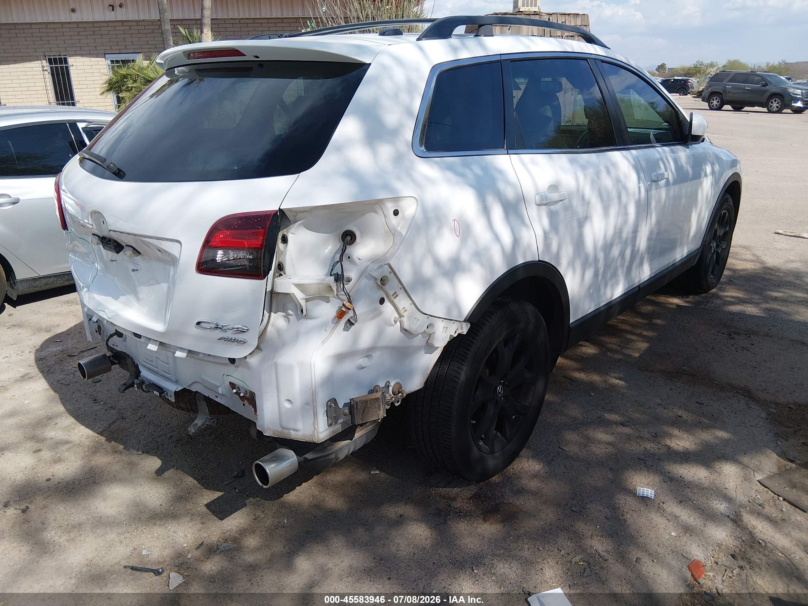 2015 Mazda Cx-9 Touring White vin: JM3TB3CV2F0466092
