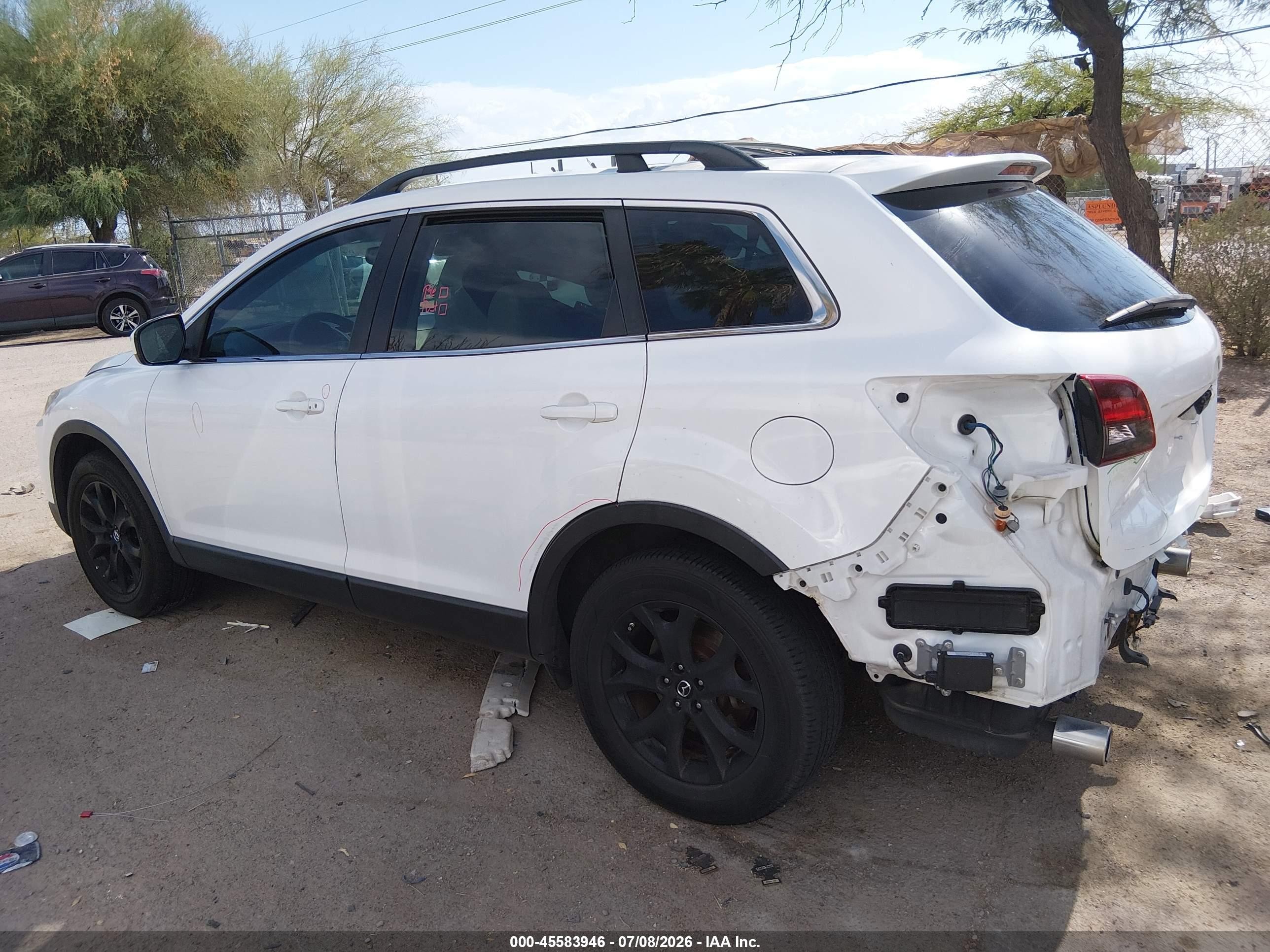 2015 Mazda Cx-9 Touring White vin: JM3TB3CV2F0466092