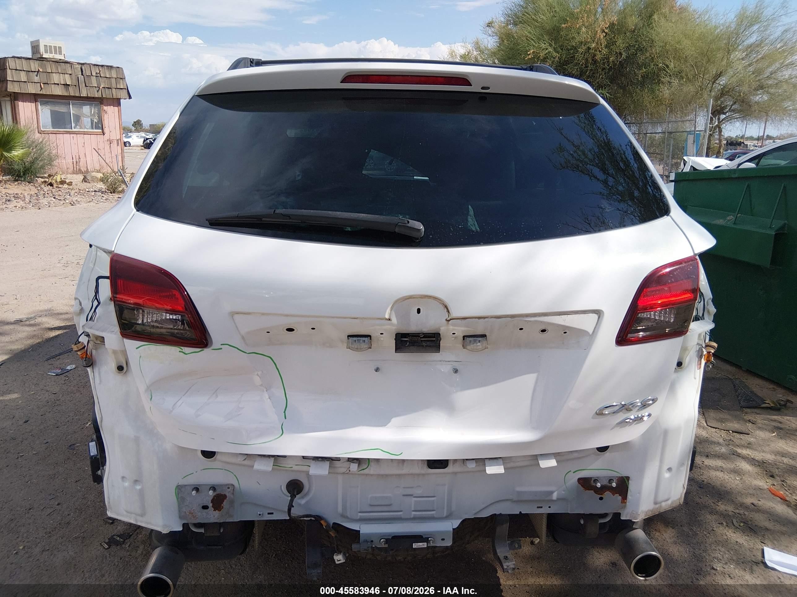 2015 Mazda Cx-9 Touring White vin: JM3TB3CV2F0466092