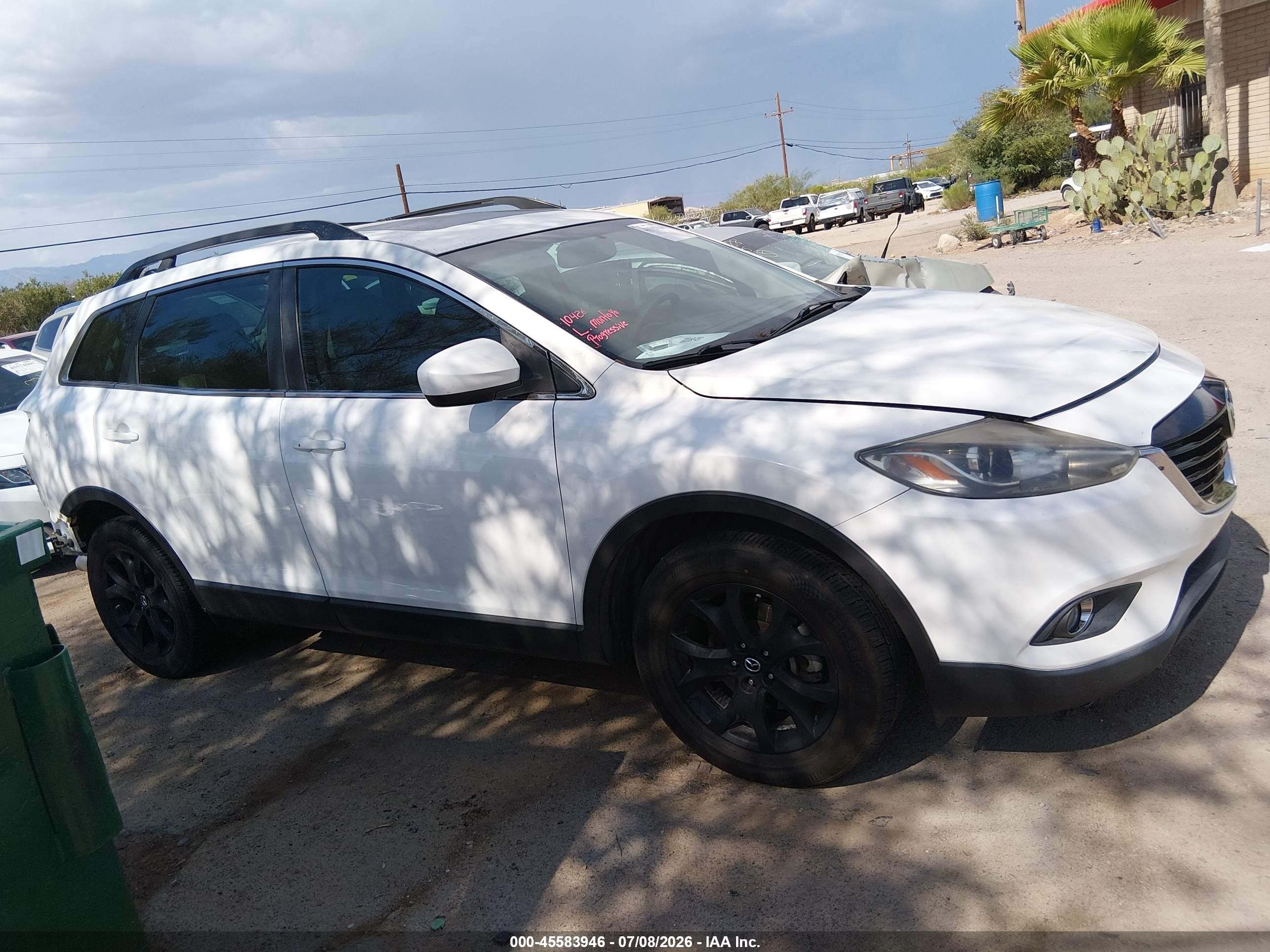2015 Mazda Cx-9 Touring White vin: JM3TB3CV2F0466092