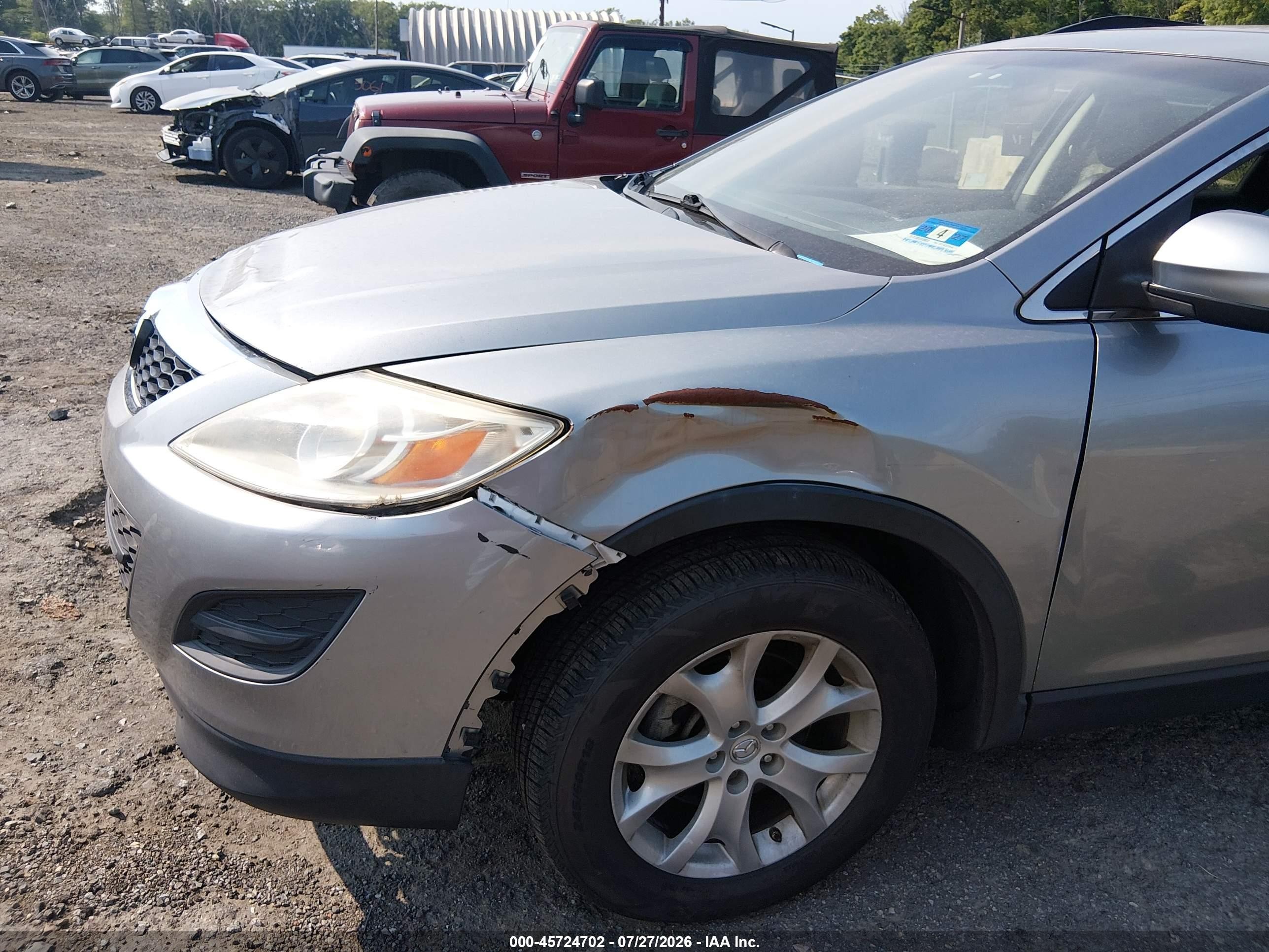 2012 Mazda Cx-9 Touring Silver vin: JM3TB3CV4C0366507