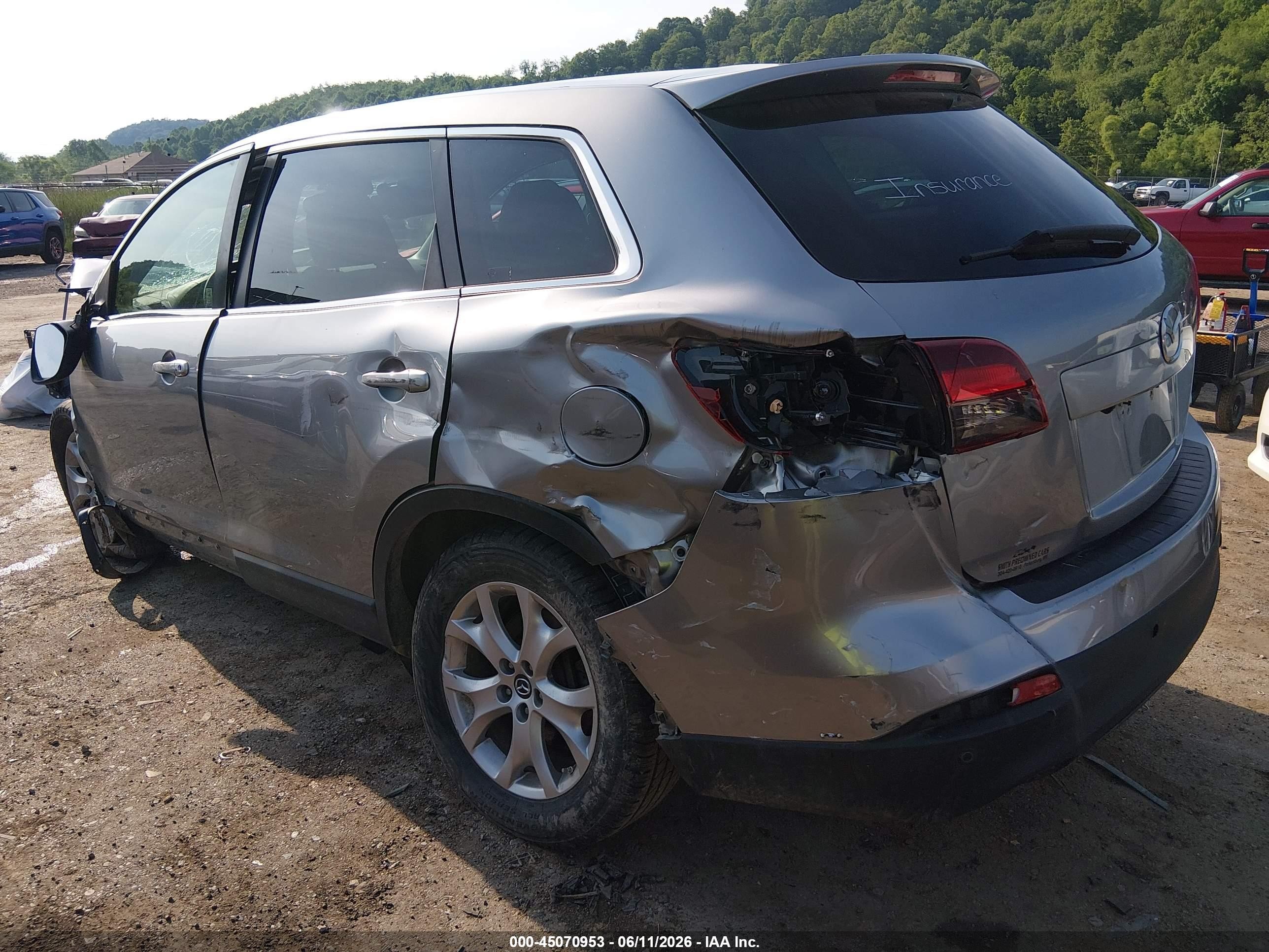 2014 Mazda Cx-9 Touring Silver vin: JM3TB3CV4E0427471