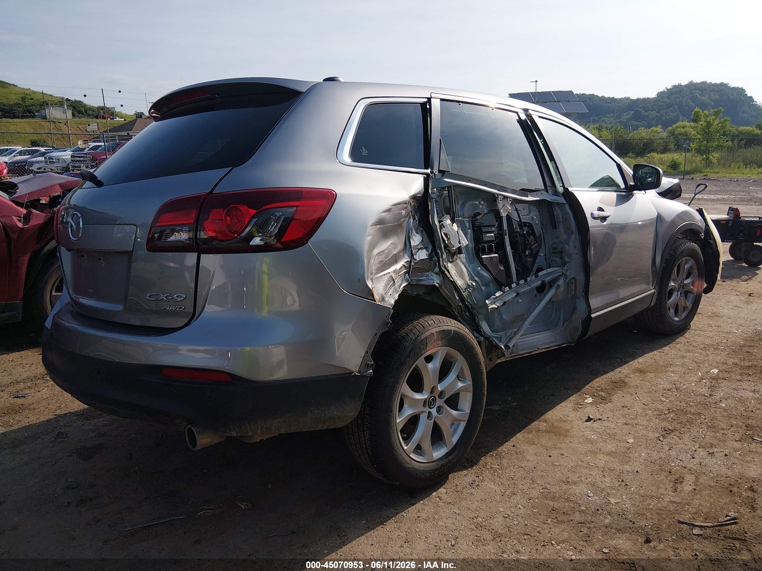 2014 Mazda Cx-9 Touring Silver vin: JM3TB3CV4E0427471