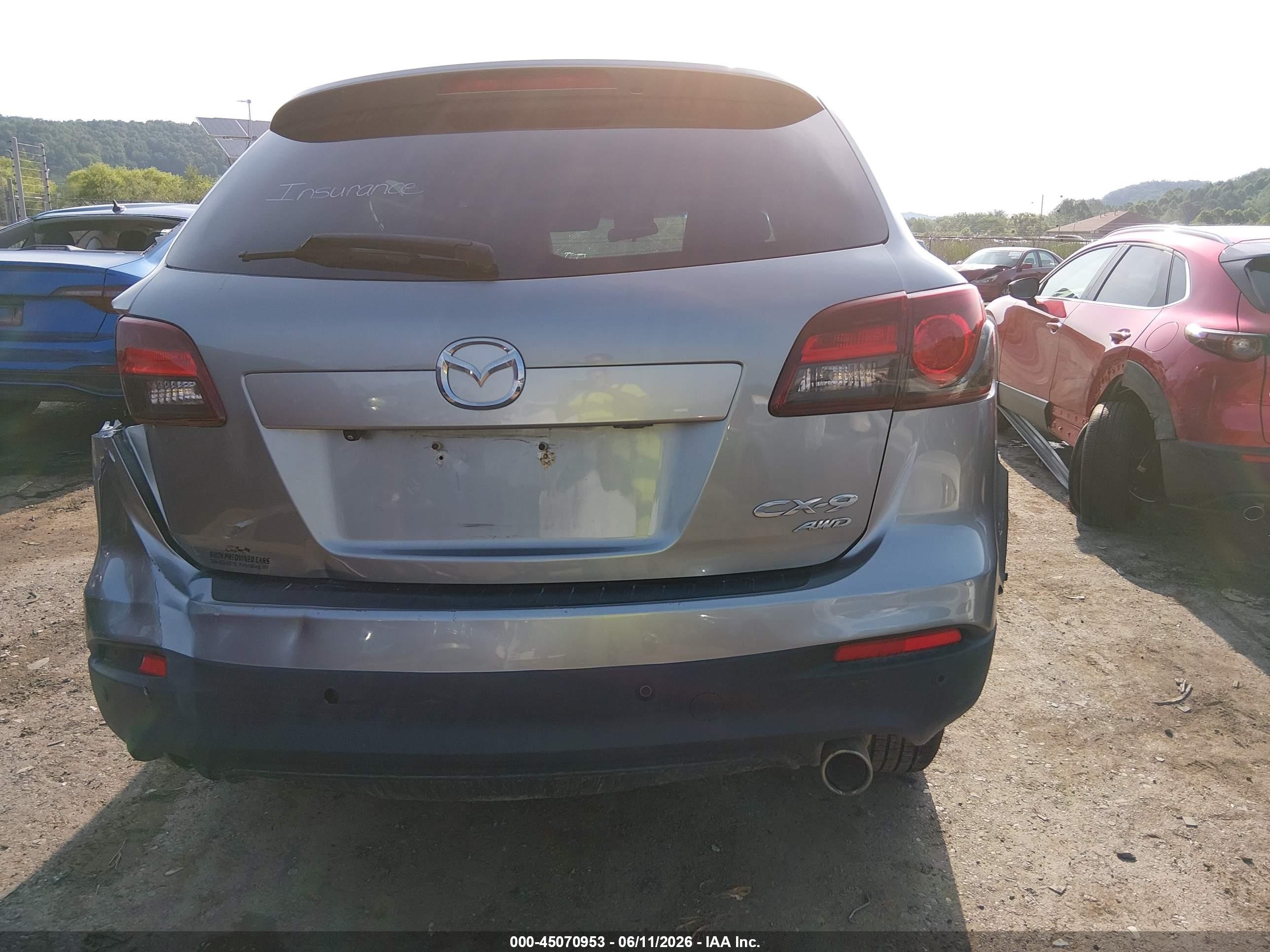 2014 Mazda Cx-9 Touring Silver vin: JM3TB3CV4E0427471