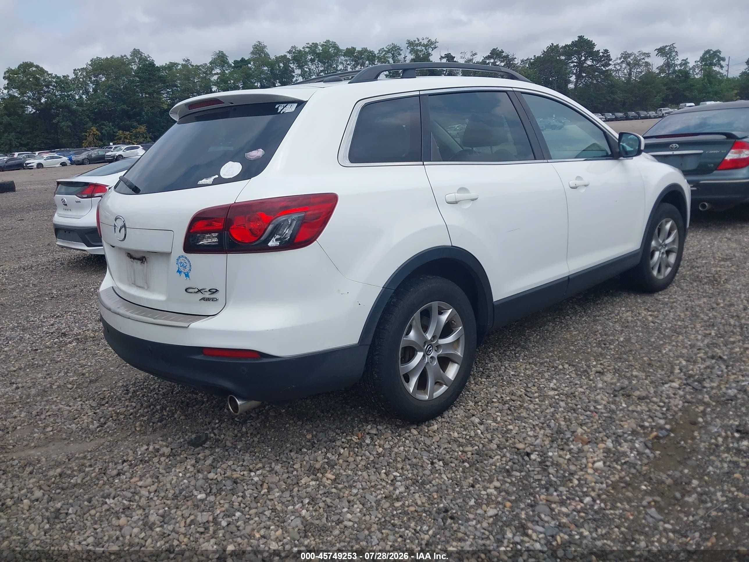 2015 Mazda Cx-9 Touring White vin: JM3TB3CV4F0464828