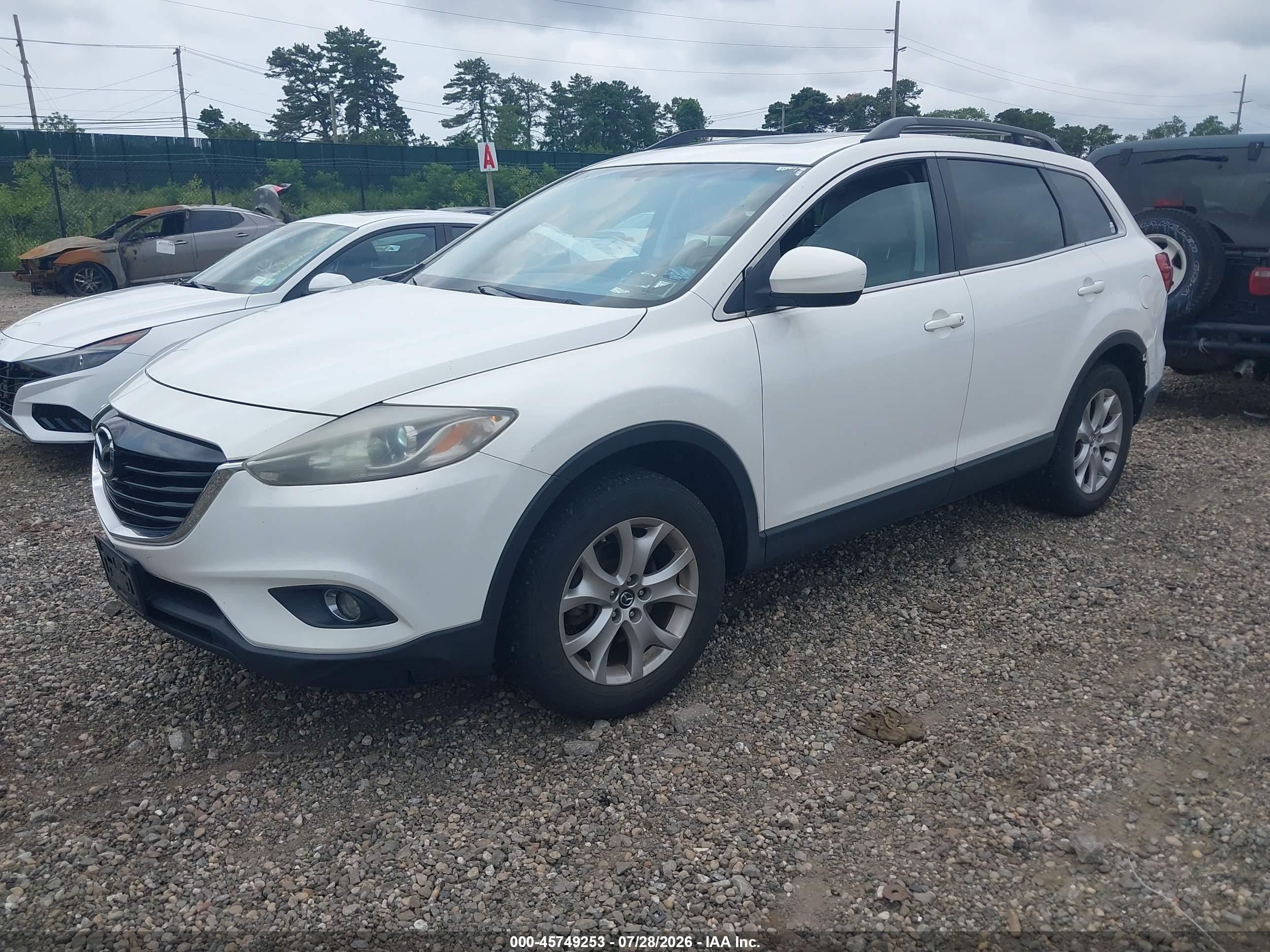 2015 Mazda Cx-9 Touring White vin: JM3TB3CV4F0464828