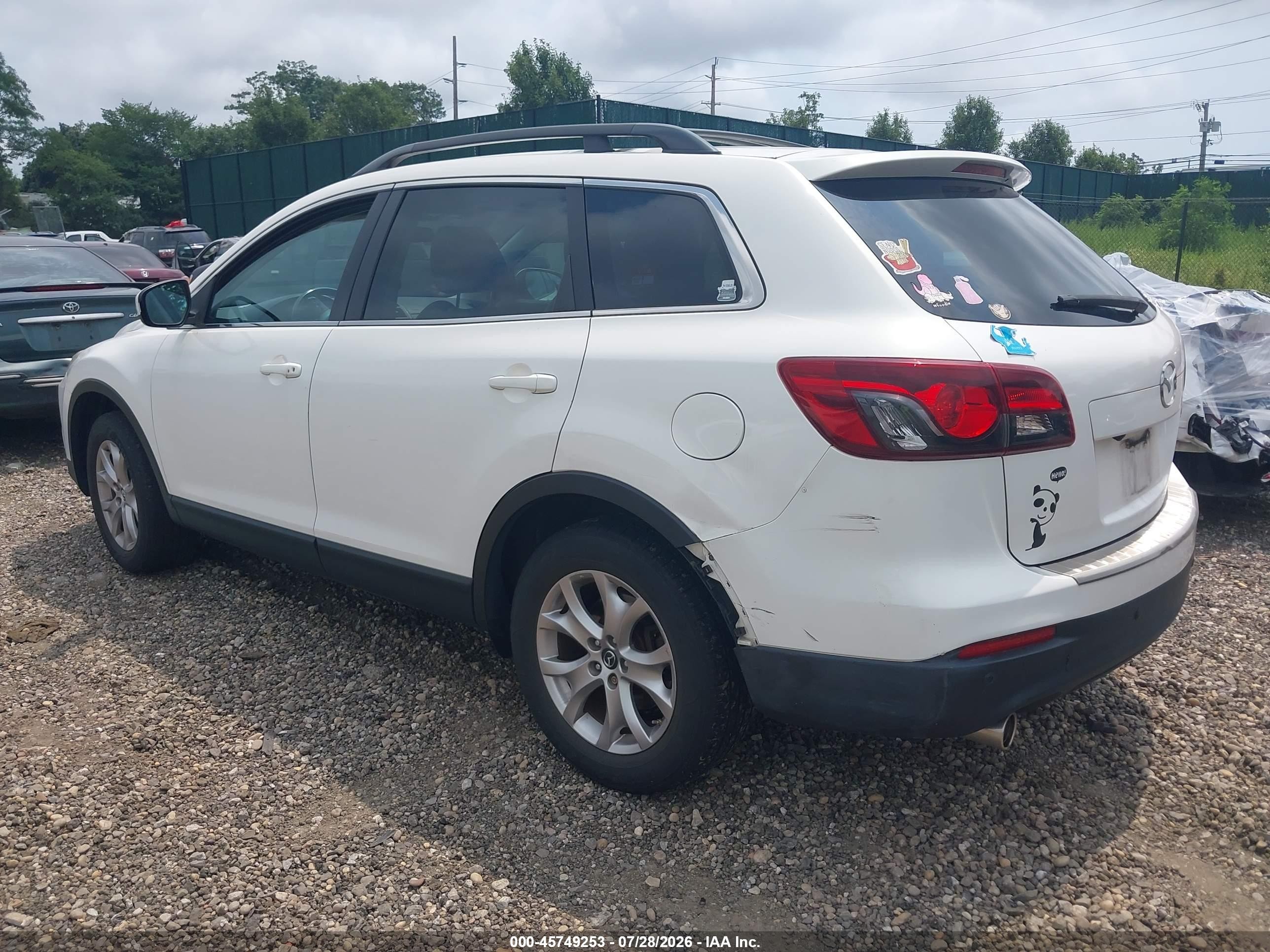 2015 Mazda Cx-9 Touring White vin: JM3TB3CV4F0464828
