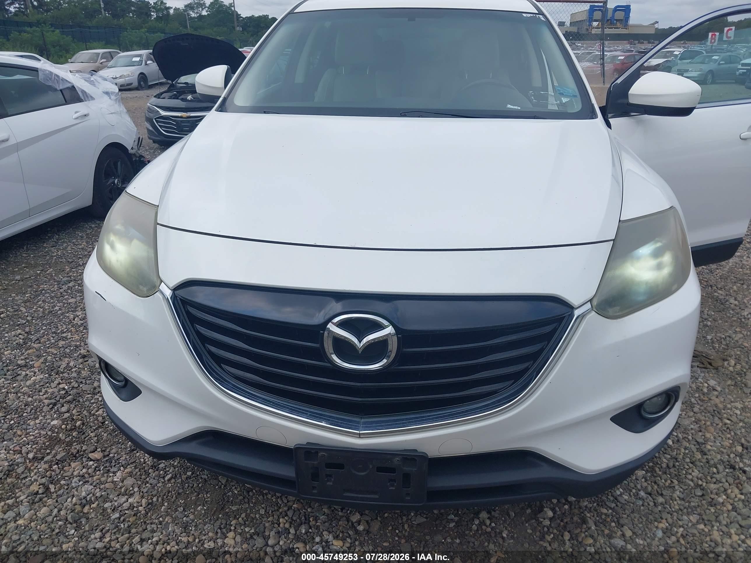 2015 Mazda Cx-9 Touring White vin: JM3TB3CV4F0464828