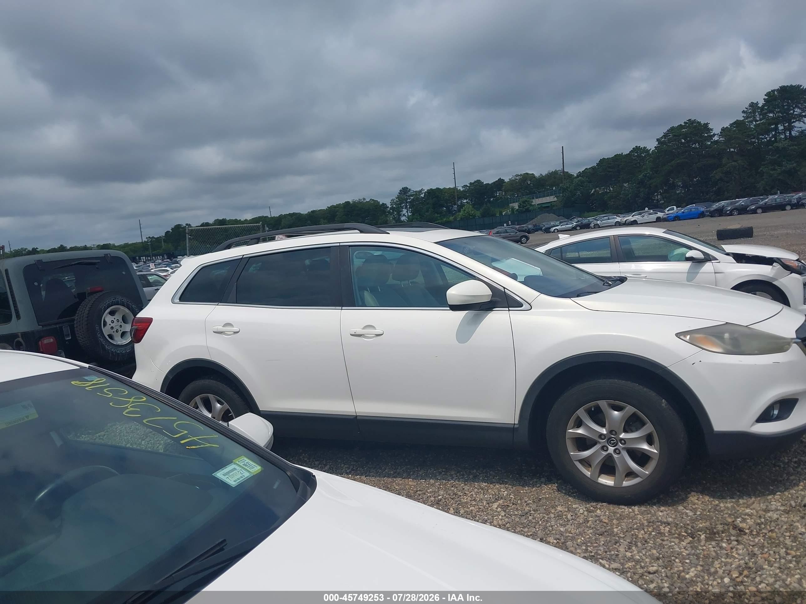 2015 Mazda Cx-9 Touring White vin: JM3TB3CV4F0464828