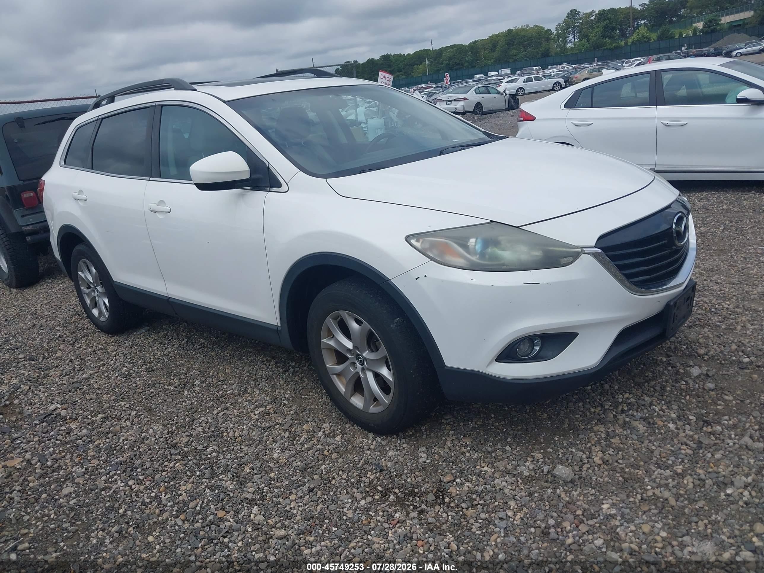 2015 Mazda Cx-9 Touring White vin: JM3TB3CV4F0464828