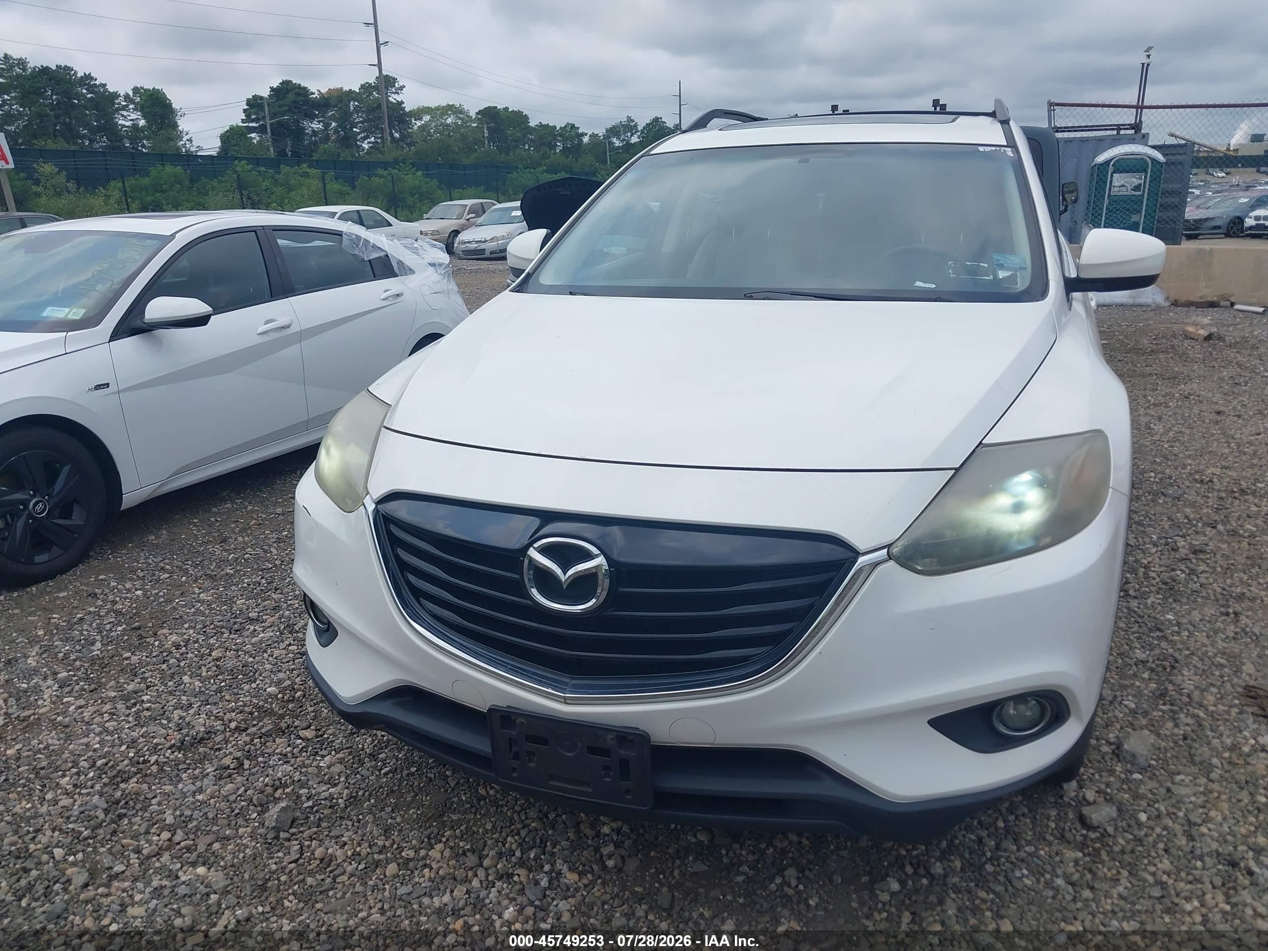 2015 Mazda Cx-9 Touring White vin: JM3TB3CV4F0464828