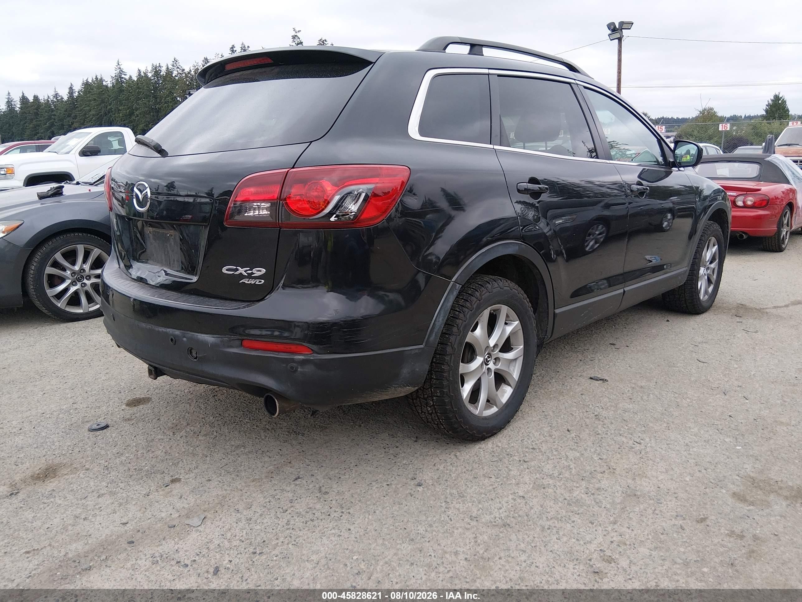 2014 Mazda Cx-9 Touring Black vin: JM3TB3CV5E0428127