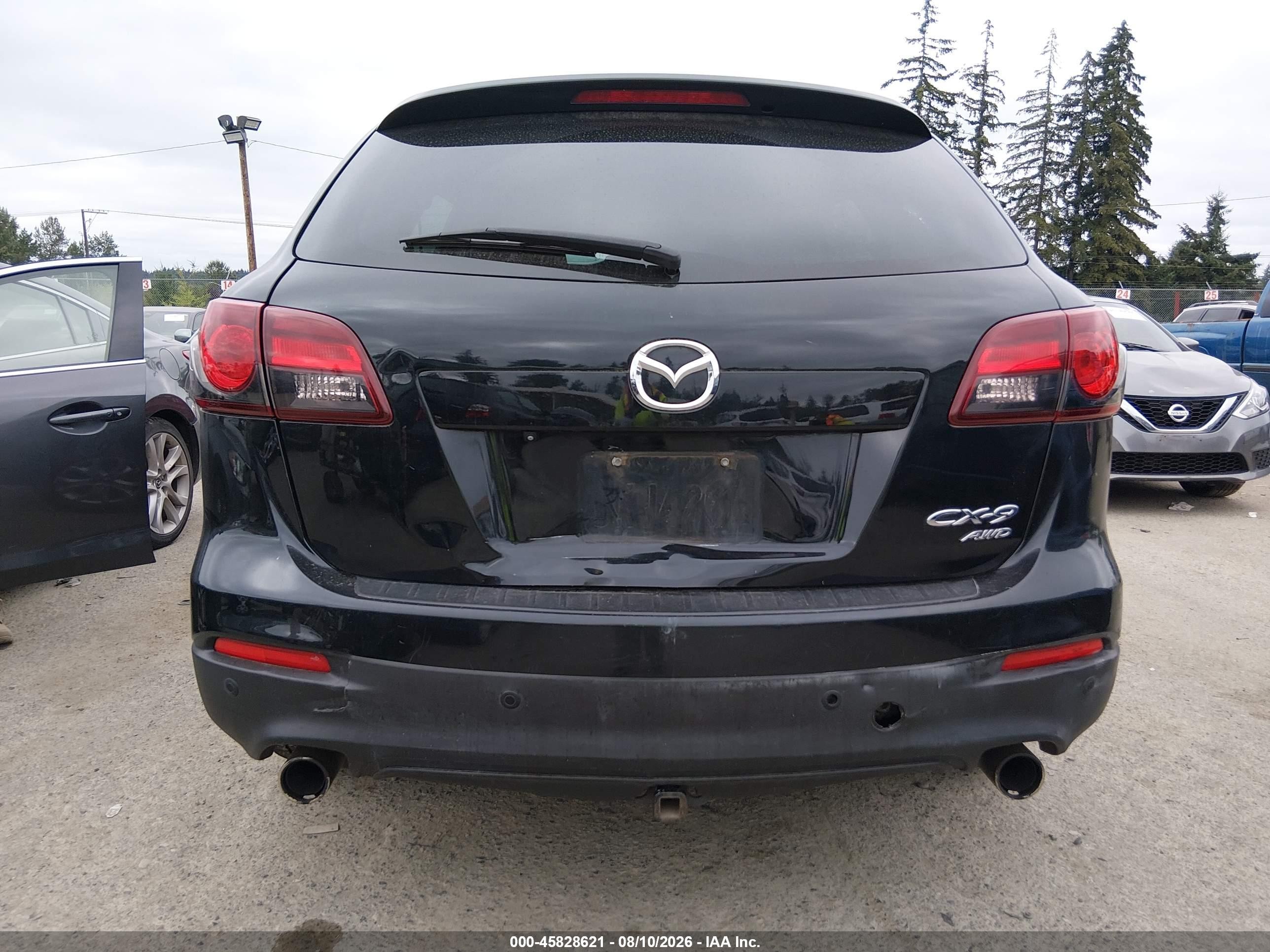 2014 Mazda Cx-9 Touring Black vin: JM3TB3CV5E0428127