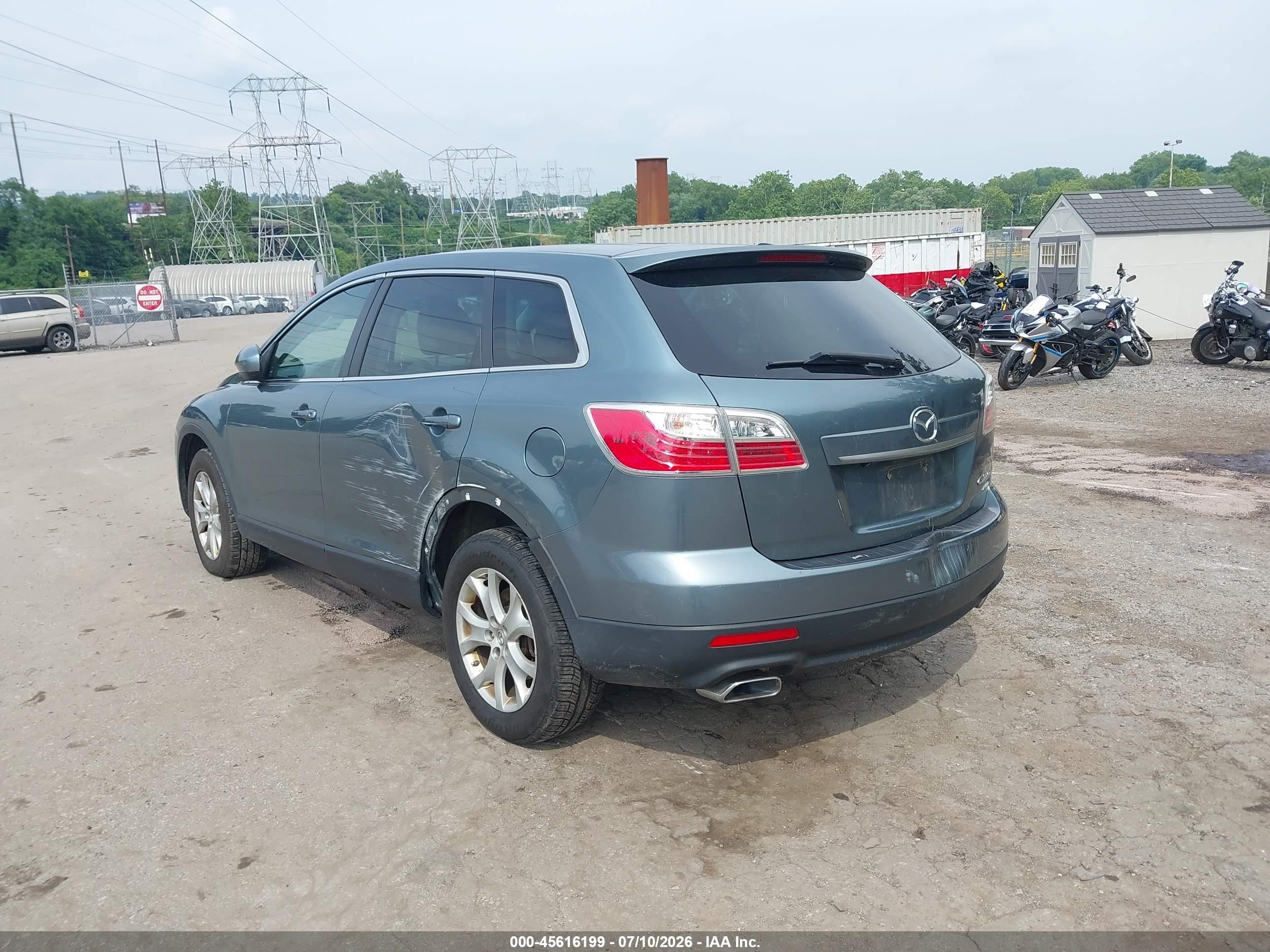 2012 Mazda Cx-9 Touring Teal vin: JM3TB3CV6C0357890