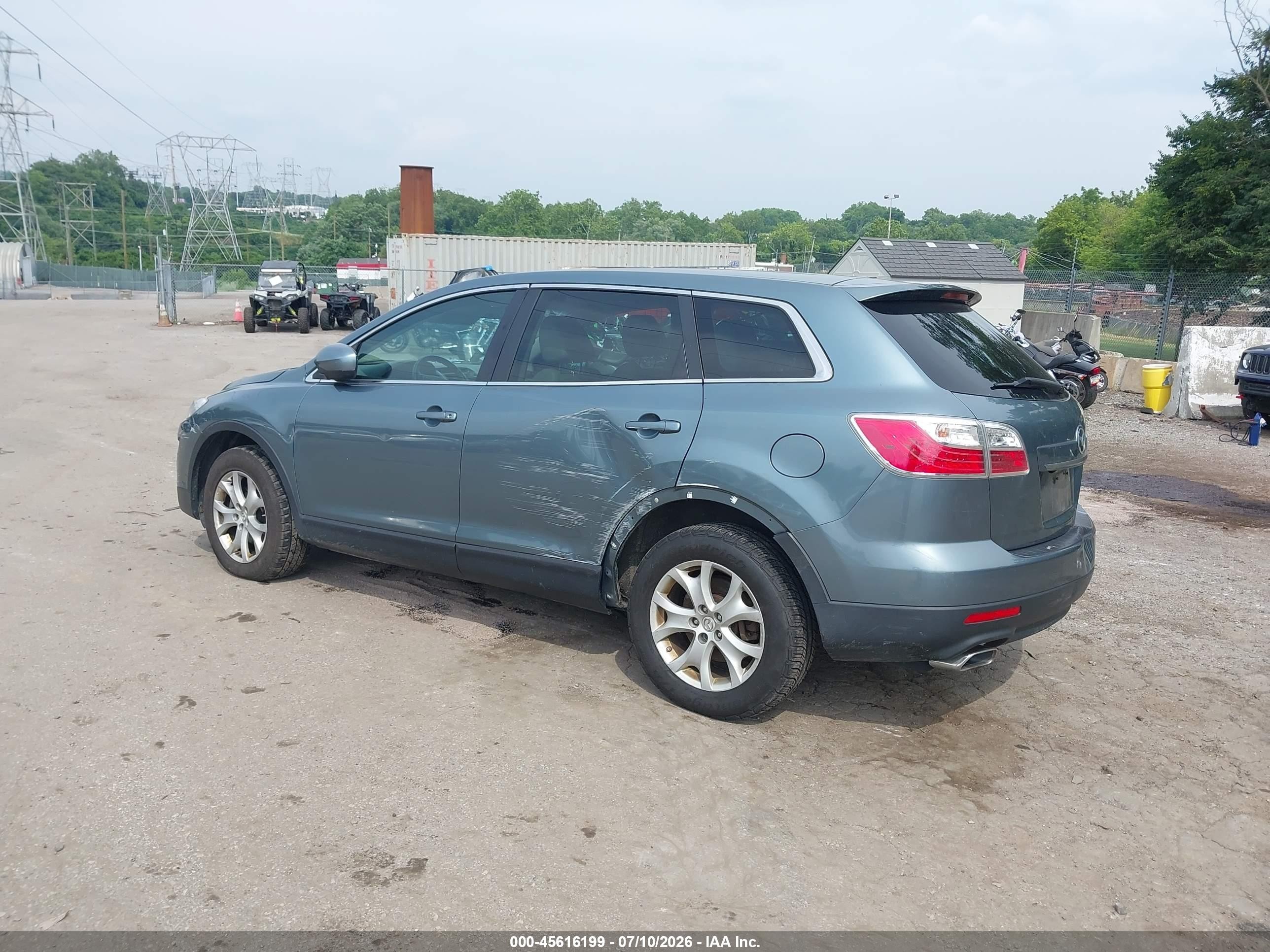 2012 Mazda Cx-9 Touring Teal vin: JM3TB3CV6C0357890
