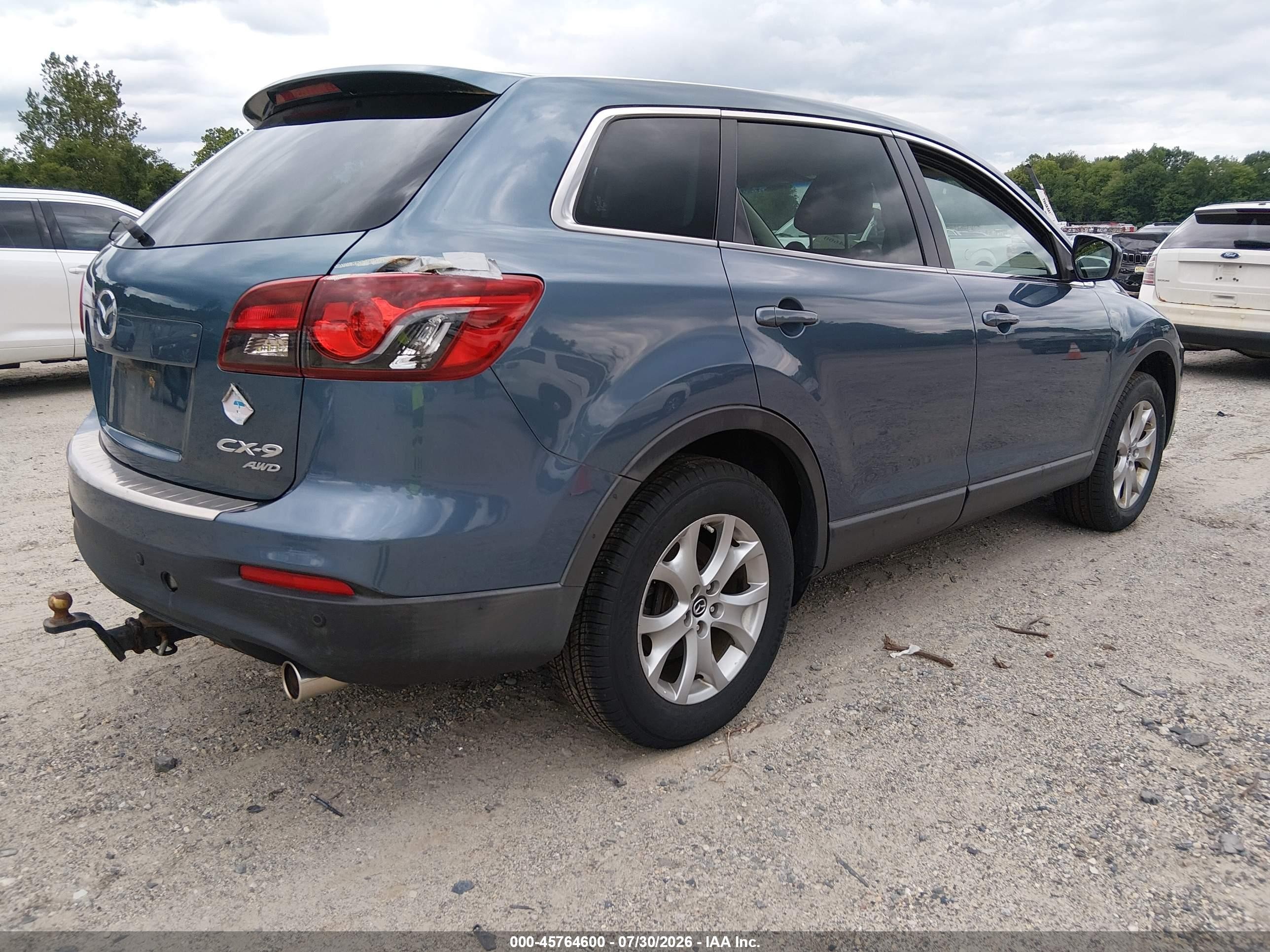 2014 Mazda Cx-9 Touring Blue vin: JM3TB3CV6E0441582