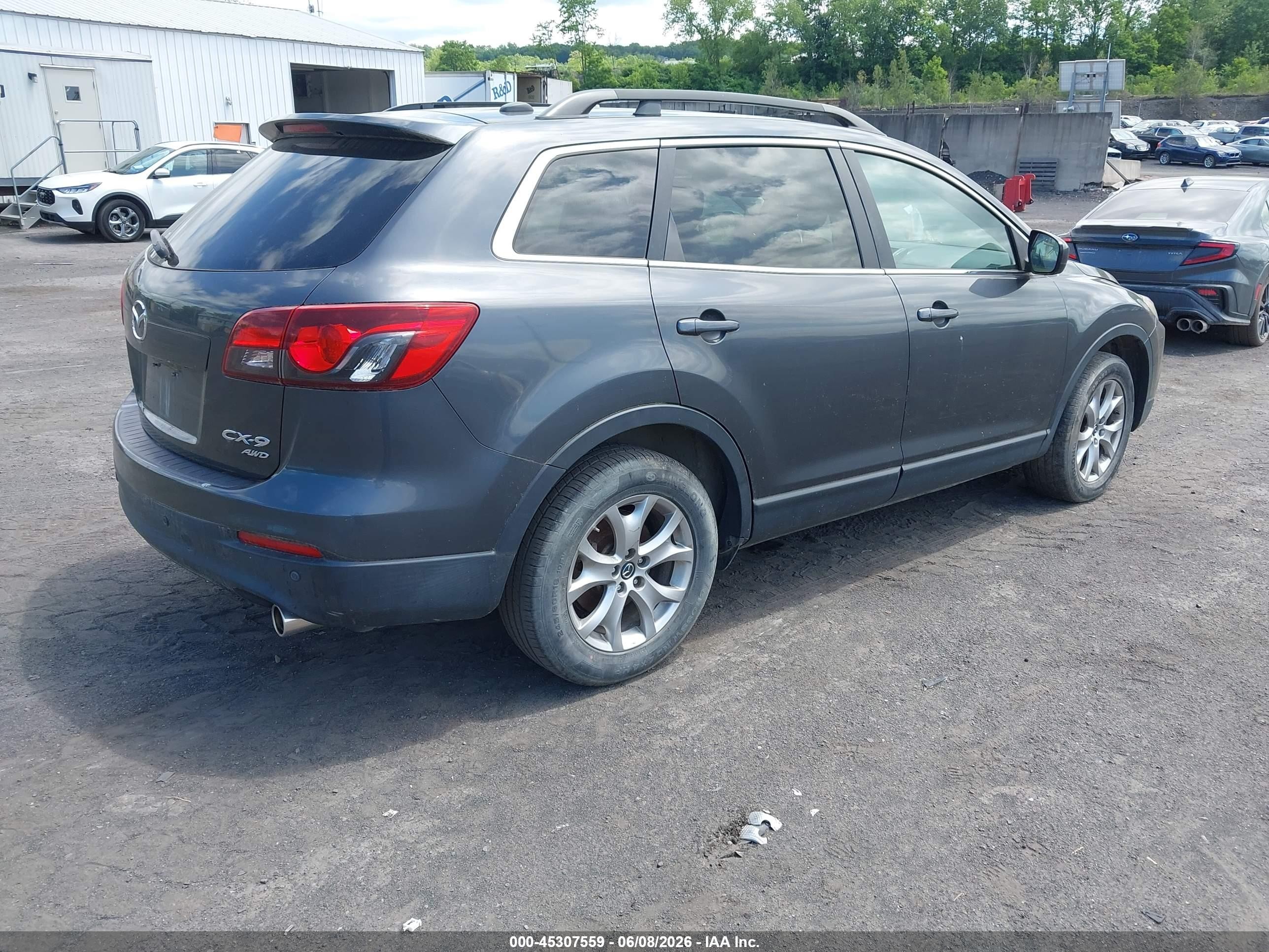 2014 Mazda Cx-9 Touring Gray vin: JM3TB3CV7E0429747