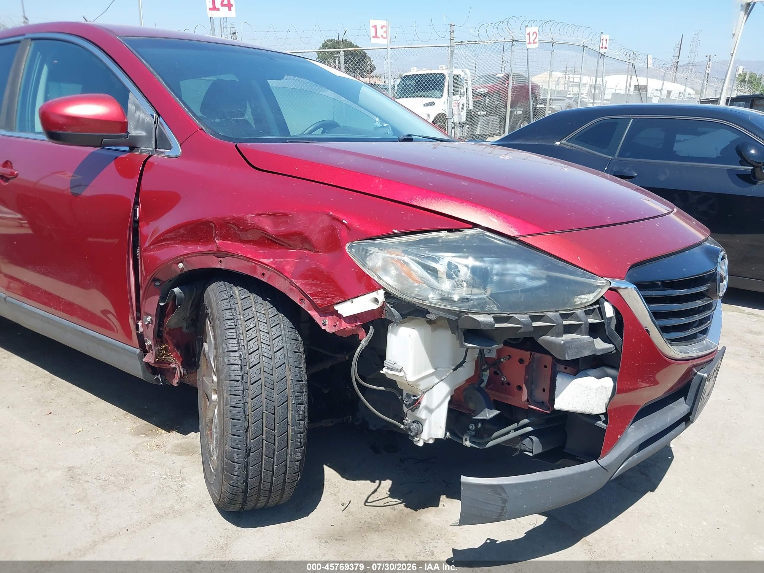 2015 Mazda Cx-9 Touring Burgundy vin: JM3TB3CV7F0466864