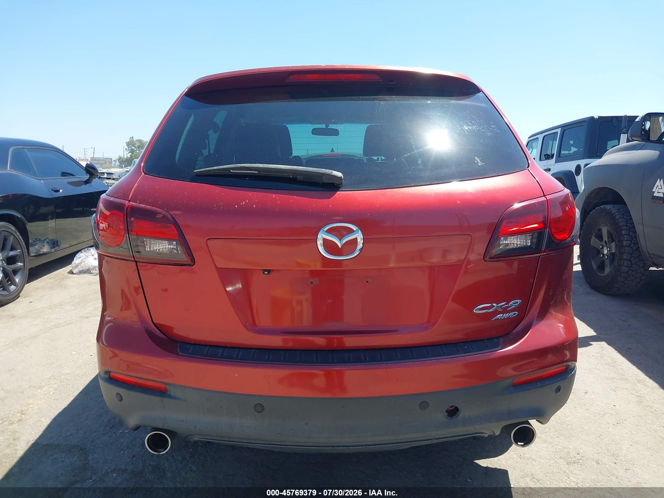 2015 Mazda Cx-9 Touring Burgundy vin: JM3TB3CV7F0466864