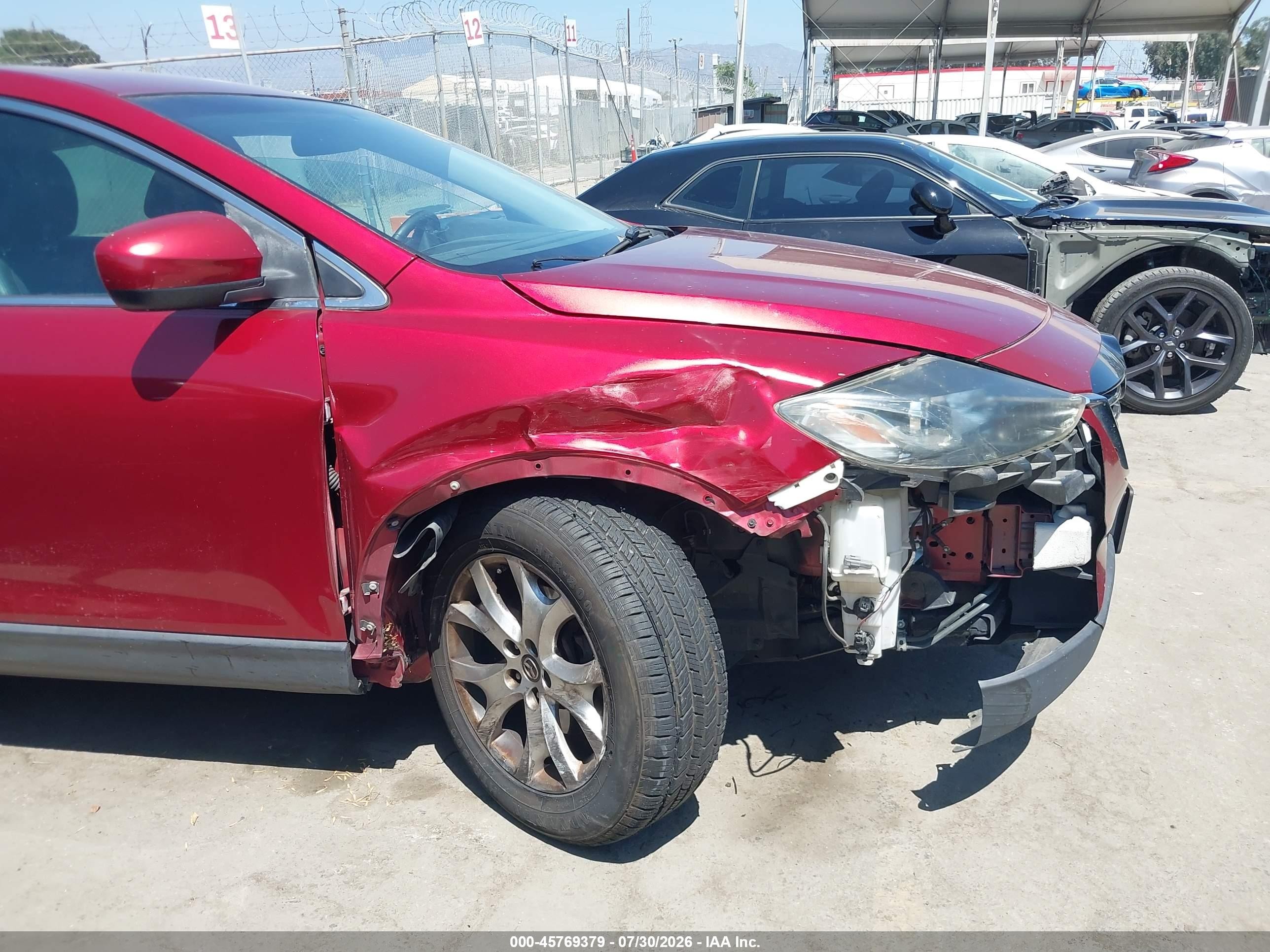 2015 Mazda Cx-9 Touring Burgundy vin: JM3TB3CV7F0466864