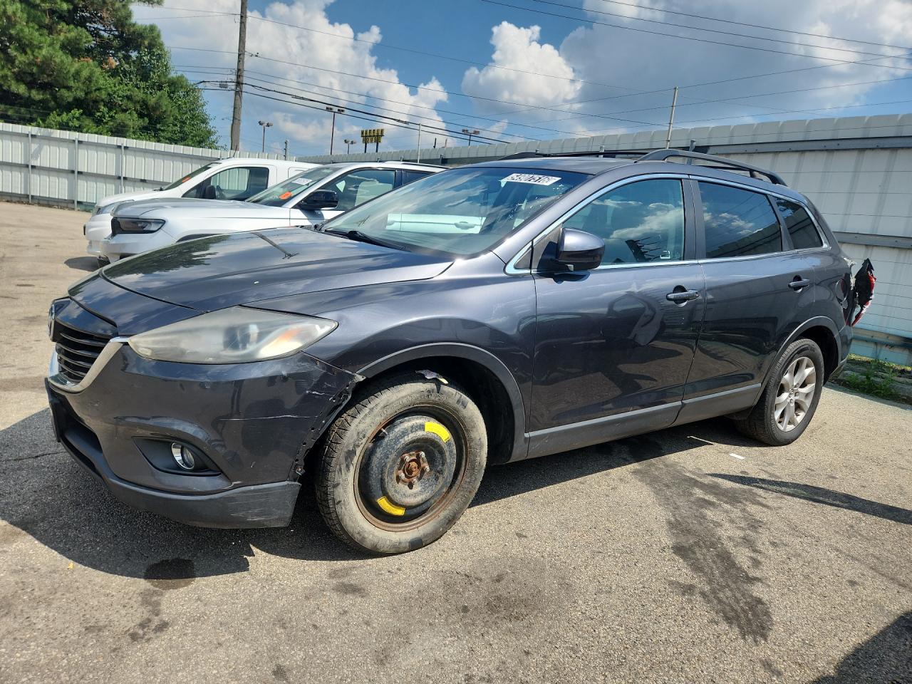 2014 Mazda Cx-9 Touring Black vin: JM3TB3CV8E0442457 Damage: Left Front Fender, Dent(S) W/ Paint Dmg, 7 To 8 Inches