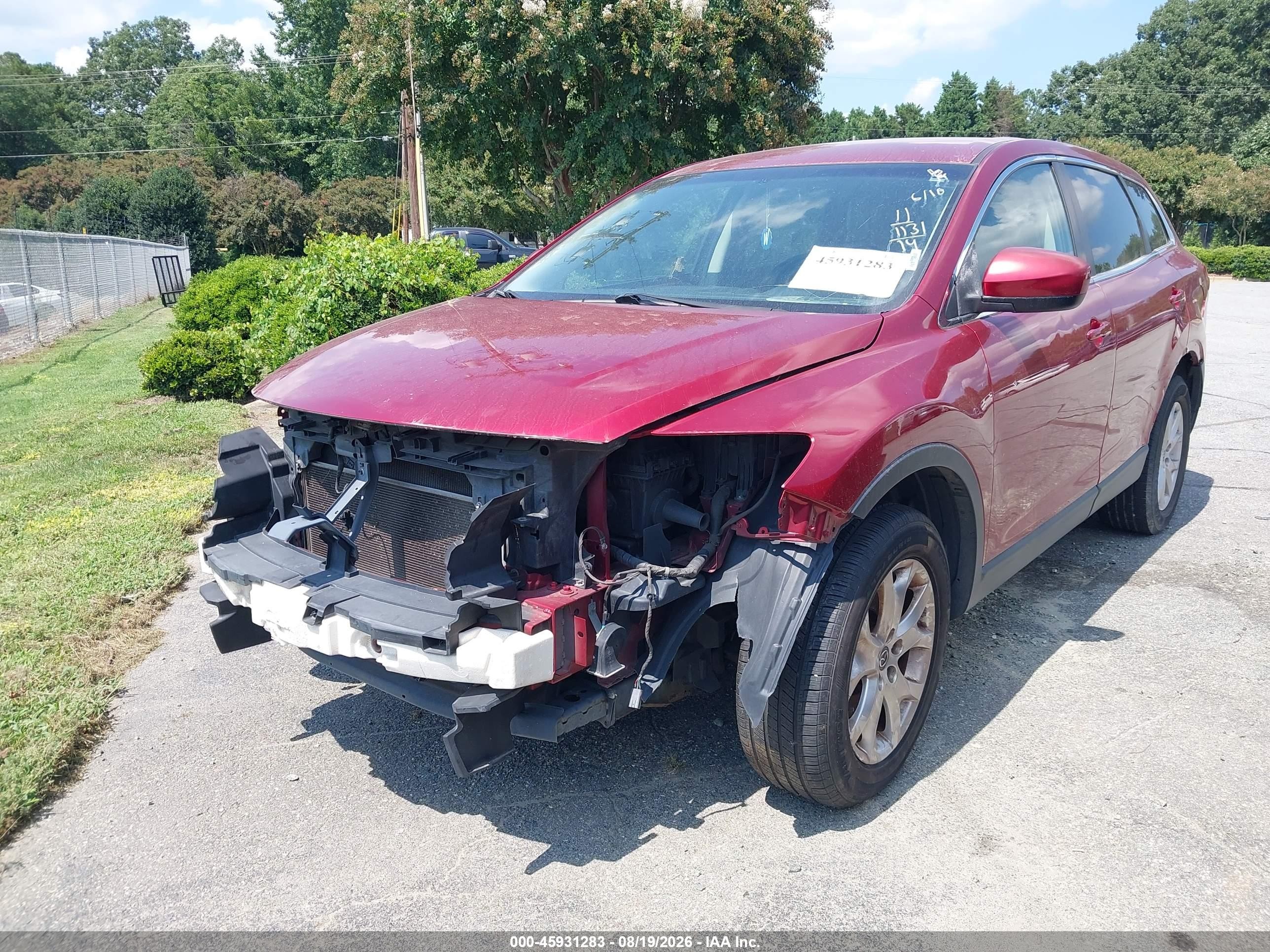 2014 Mazda Cx-9 Touring Red vin: JM3TB3CV9E0436683