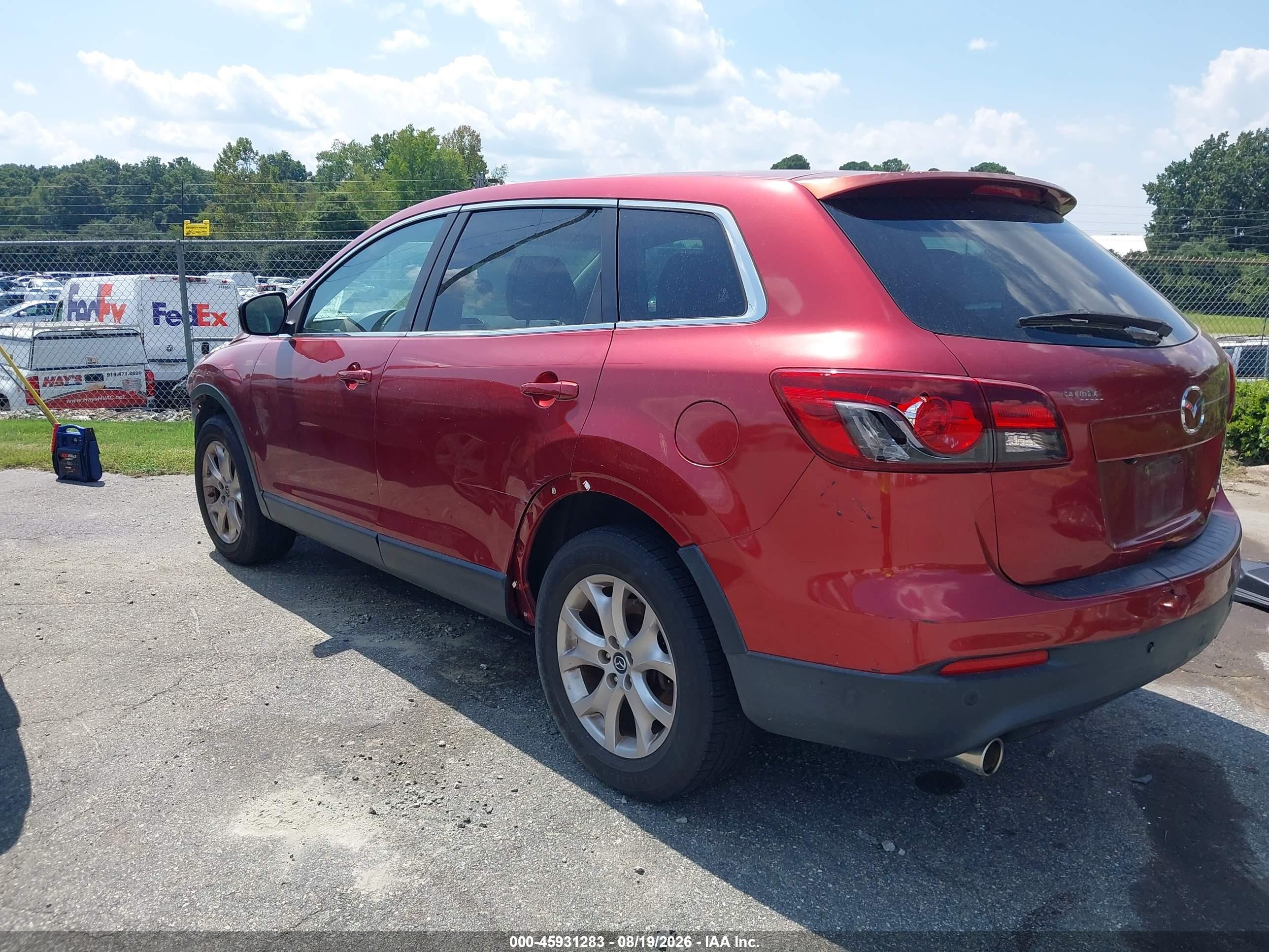 2014 Mazda Cx-9 Touring Red vin: JM3TB3CV9E0436683