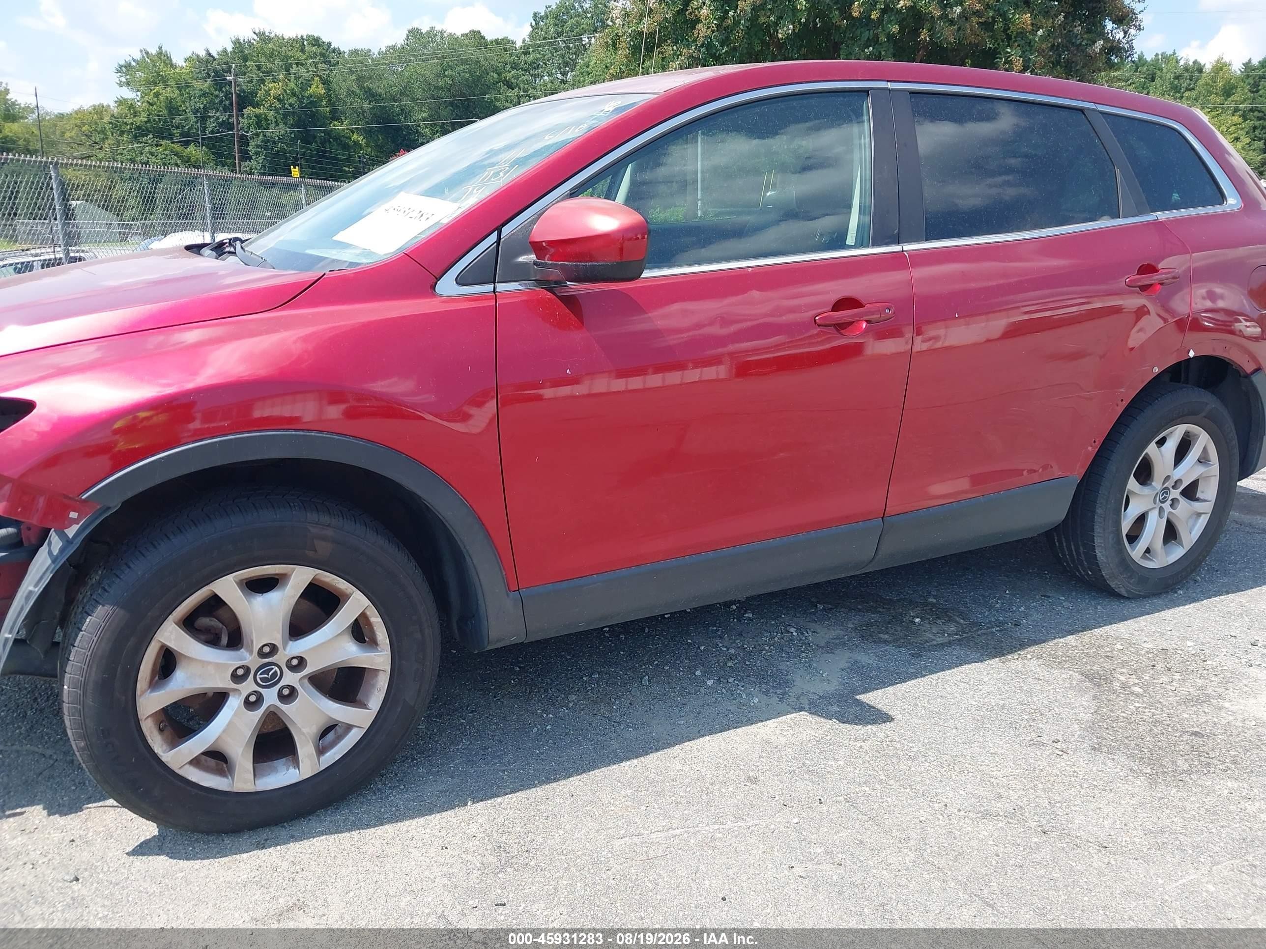 2014 Mazda Cx-9 Touring Red vin: JM3TB3CV9E0436683