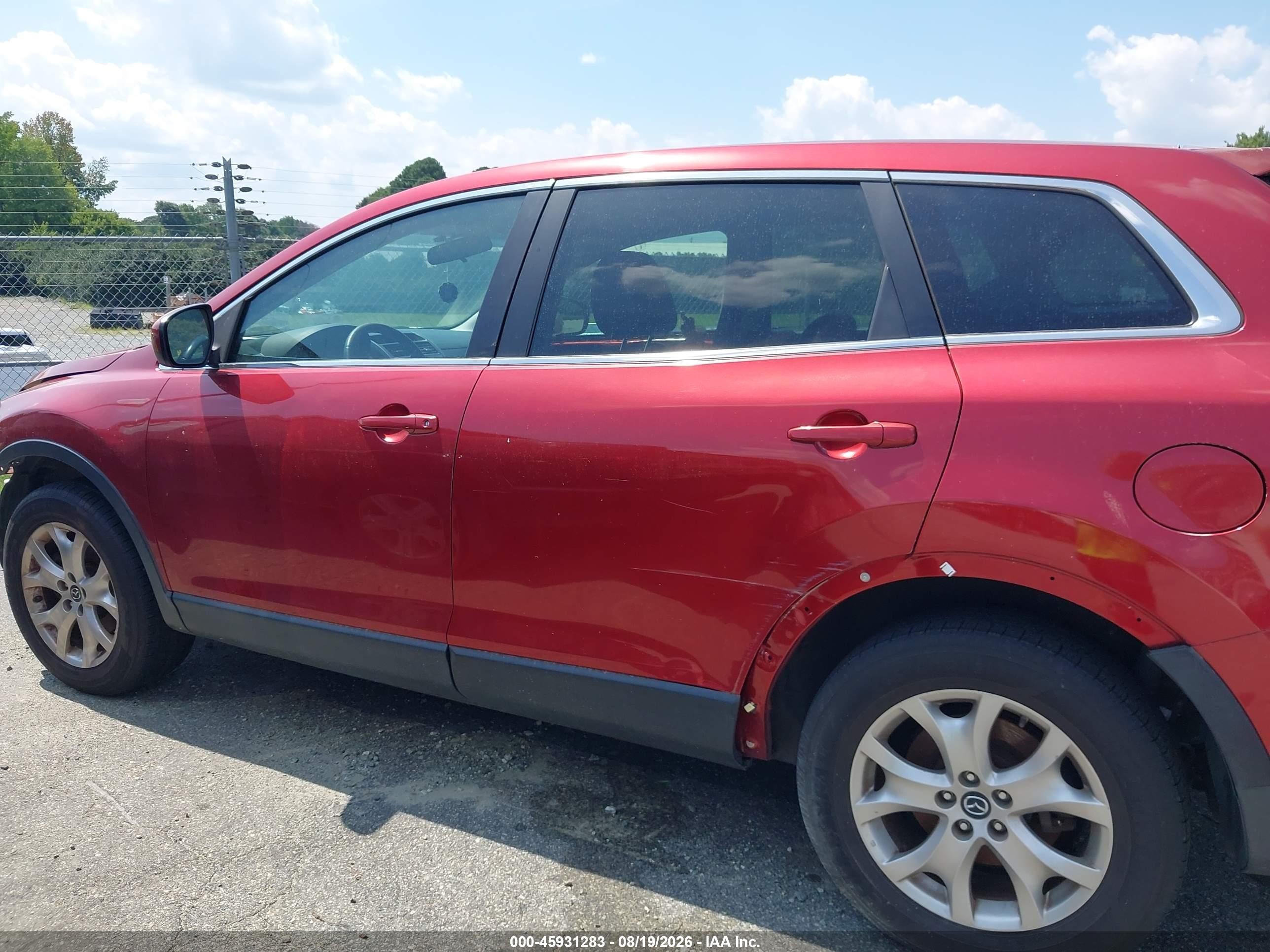 2014 Mazda Cx-9 Touring Red vin: JM3TB3CV9E0436683