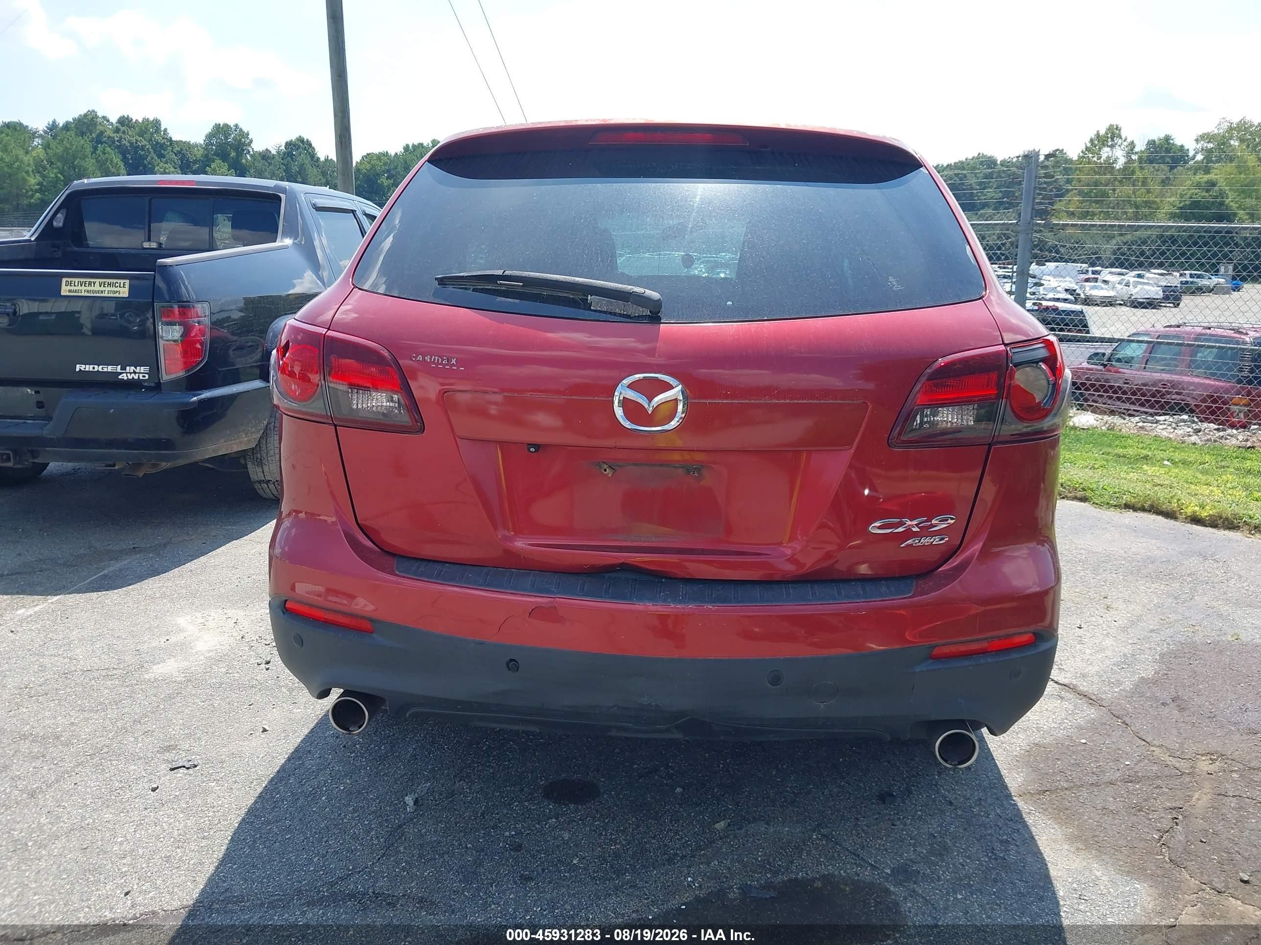 2014 Mazda Cx-9 Touring Red vin: JM3TB3CV9E0436683