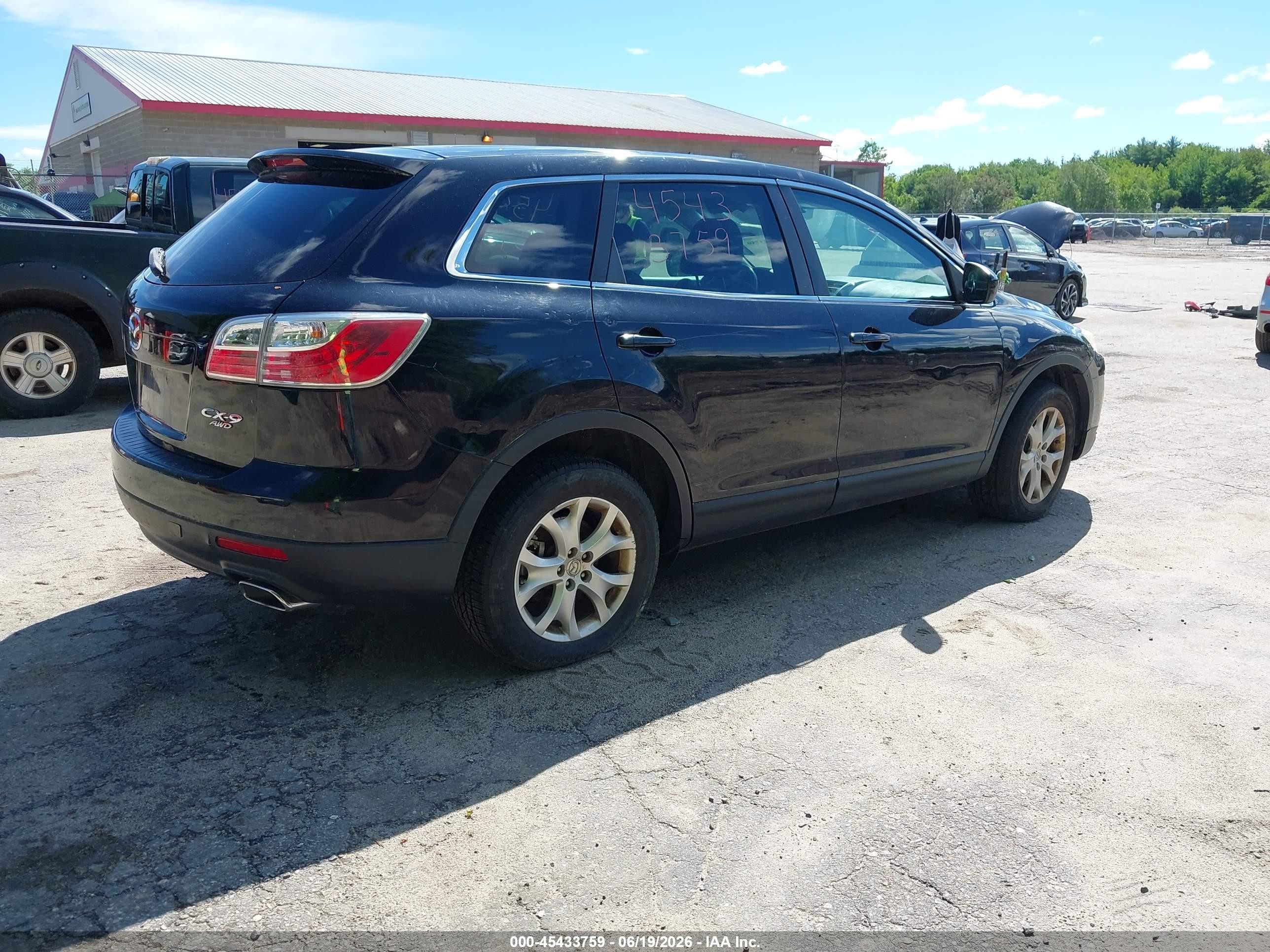 2011 Mazda Cx-9 Touring Black vin: JM3TB3CVXB0332618