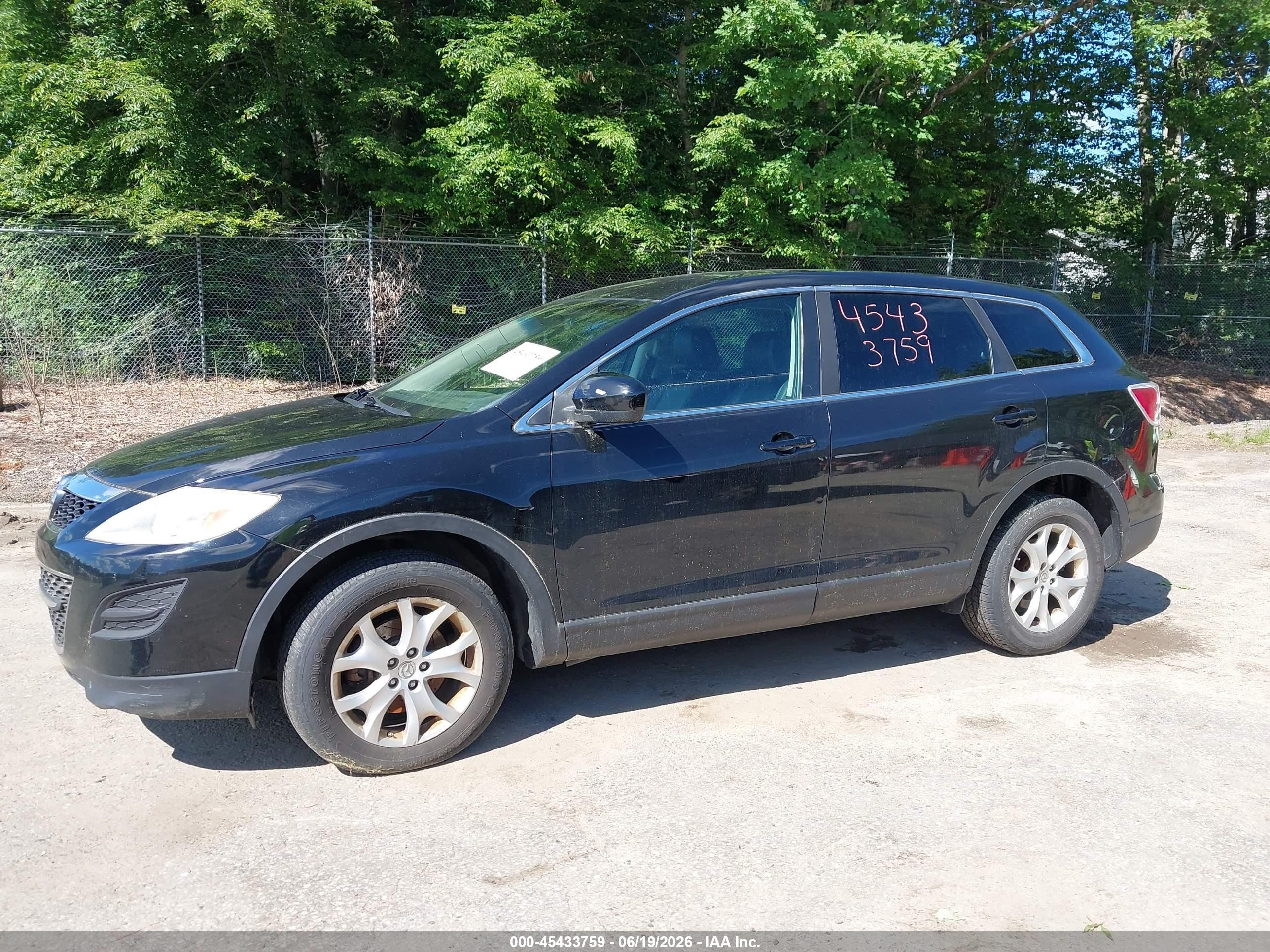 2011 Mazda Cx-9 Touring Black vin: JM3TB3CVXB0332618