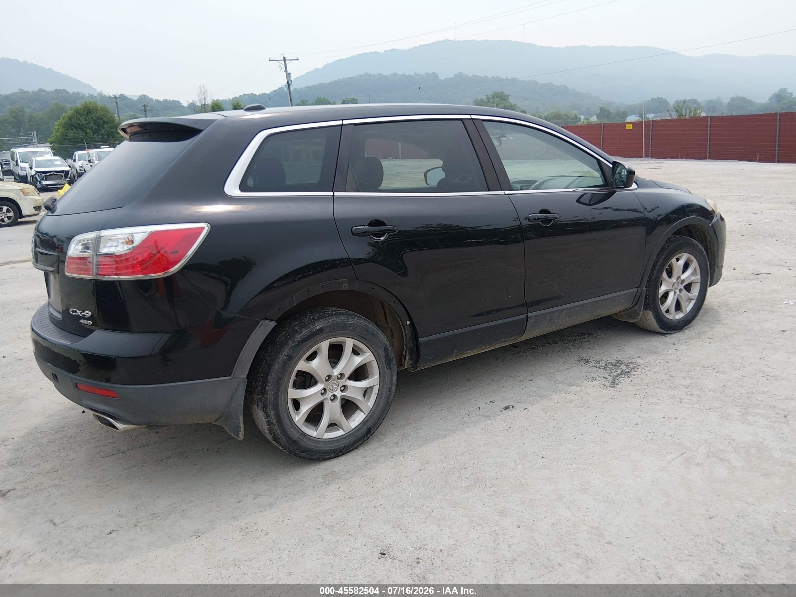 2012 Mazda Cx-9 Touring Black vin: JM3TB3CVXC0358234