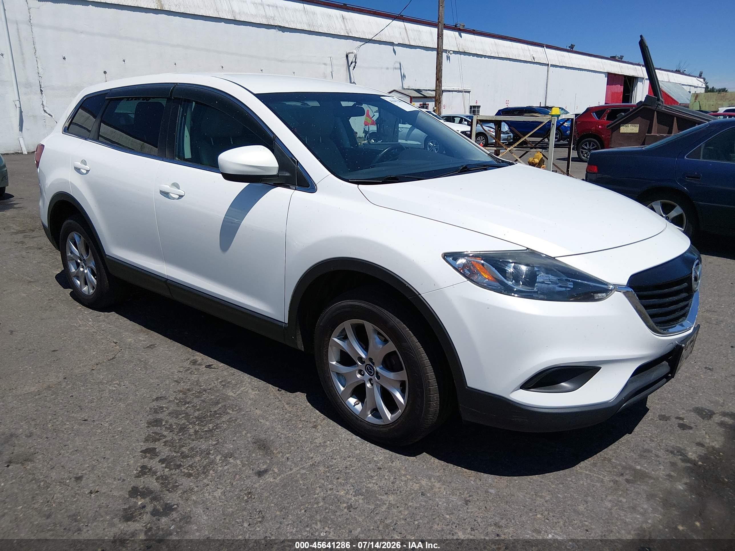 2015 Mazda Cx-9 Touring White vin: JM3TB3CVXF0468883