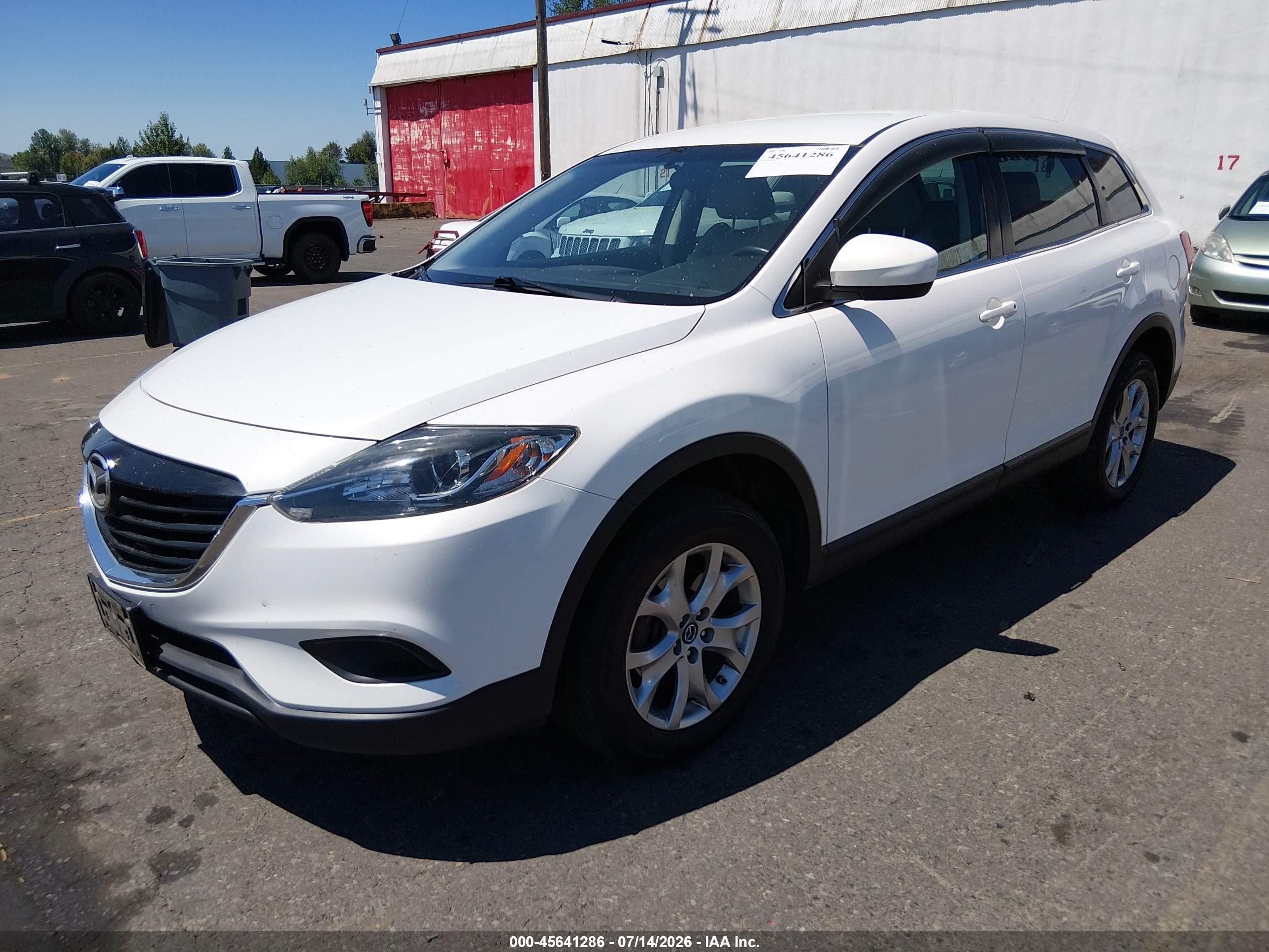 2015 Mazda Cx-9 Touring White vin: JM3TB3CVXF0468883