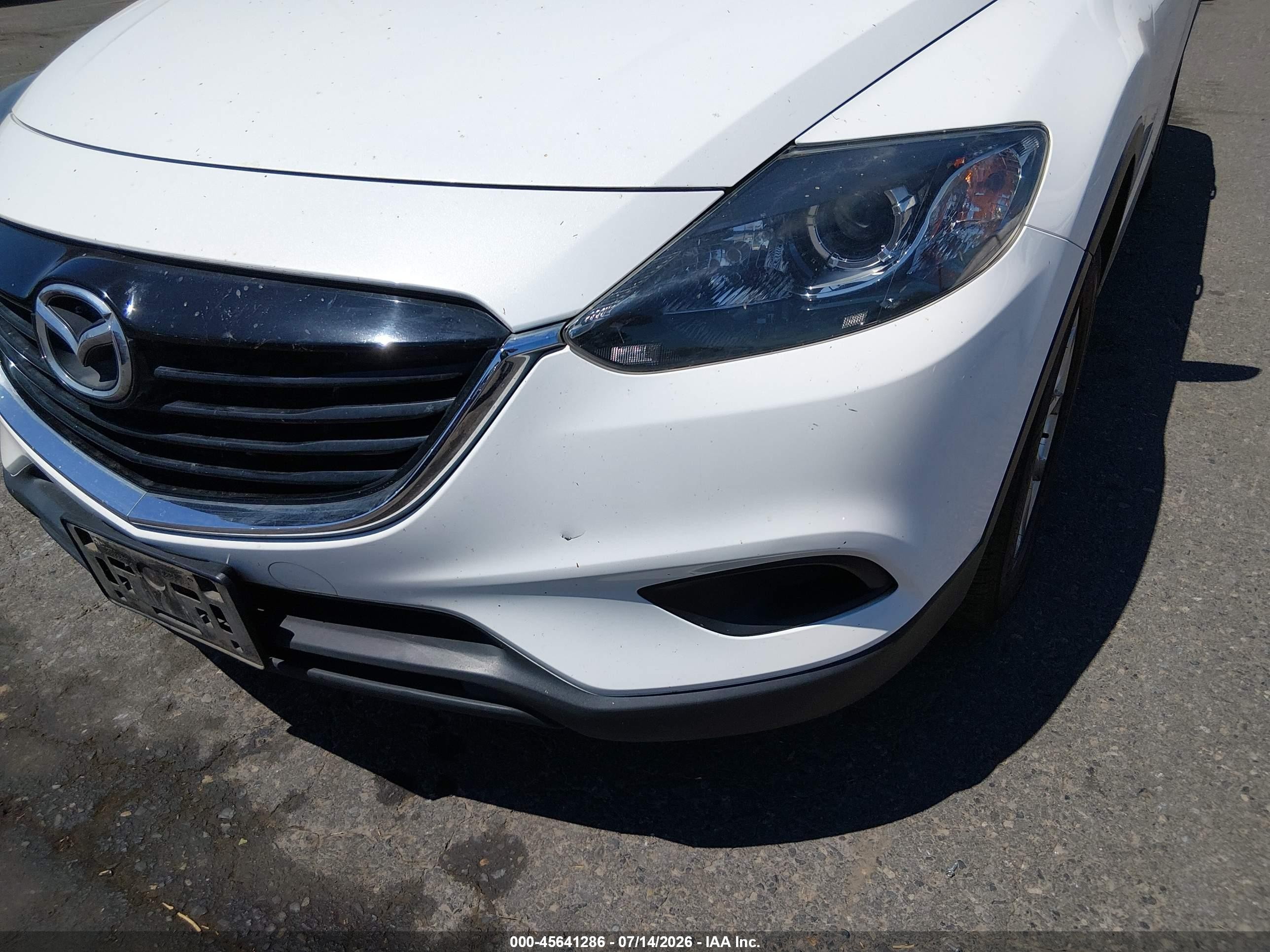 2015 Mazda Cx-9 Touring White vin: JM3TB3CVXF0468883