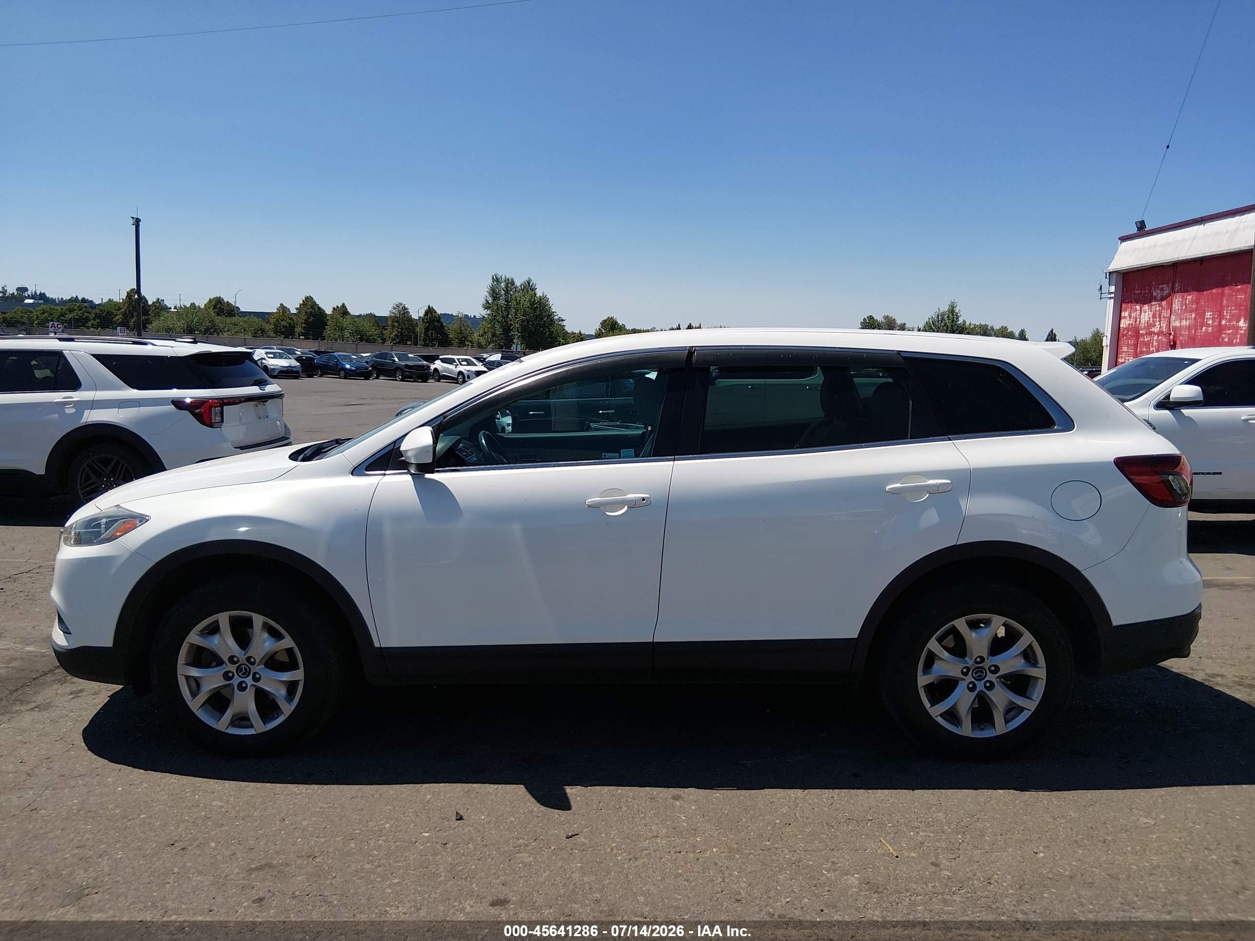 2015 Mazda Cx-9 Touring White vin: JM3TB3CVXF0468883