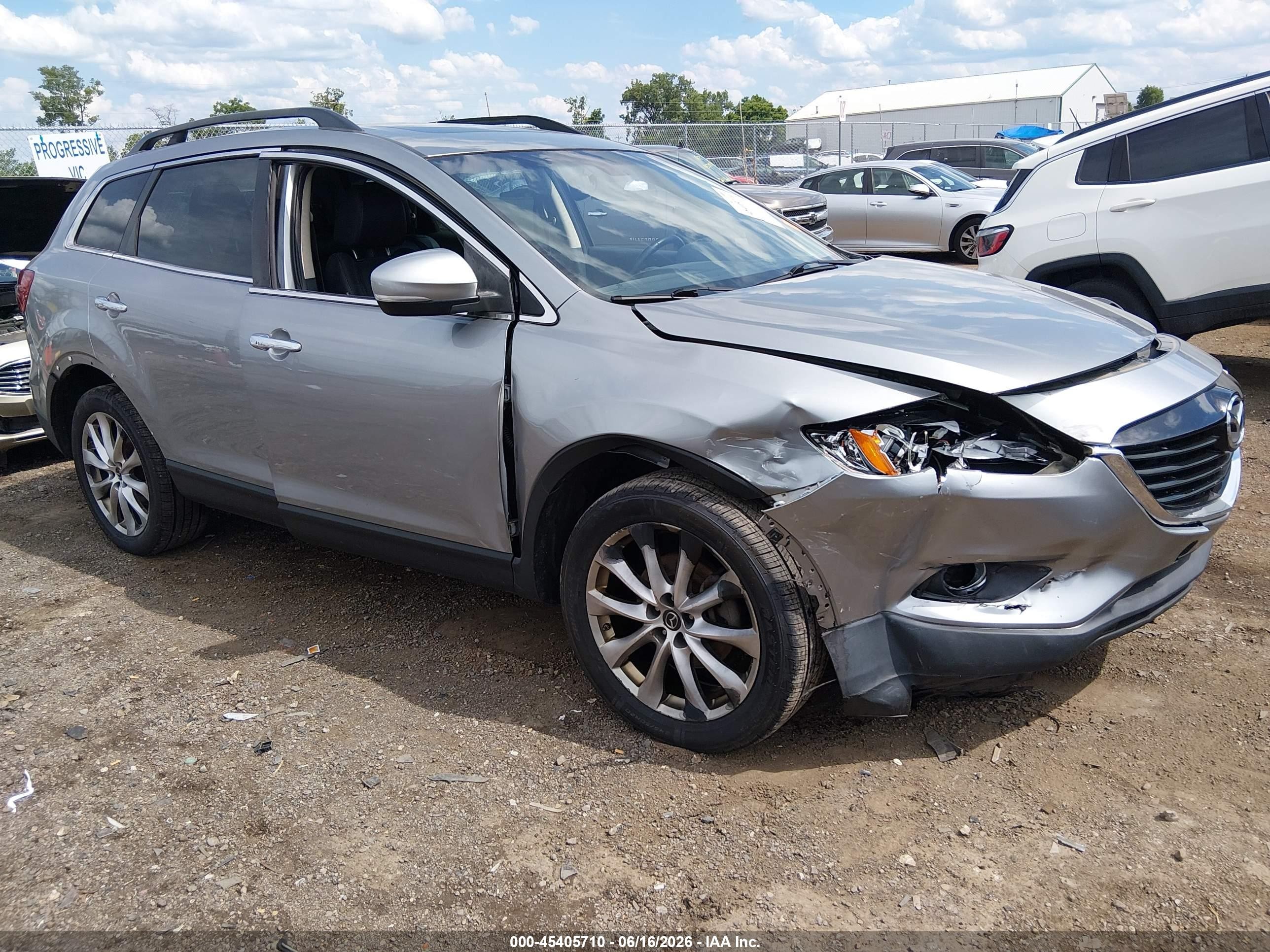 2014 Mazda Cx-9 Grand Touring Silver vin: JM3TB3DA0E0426717