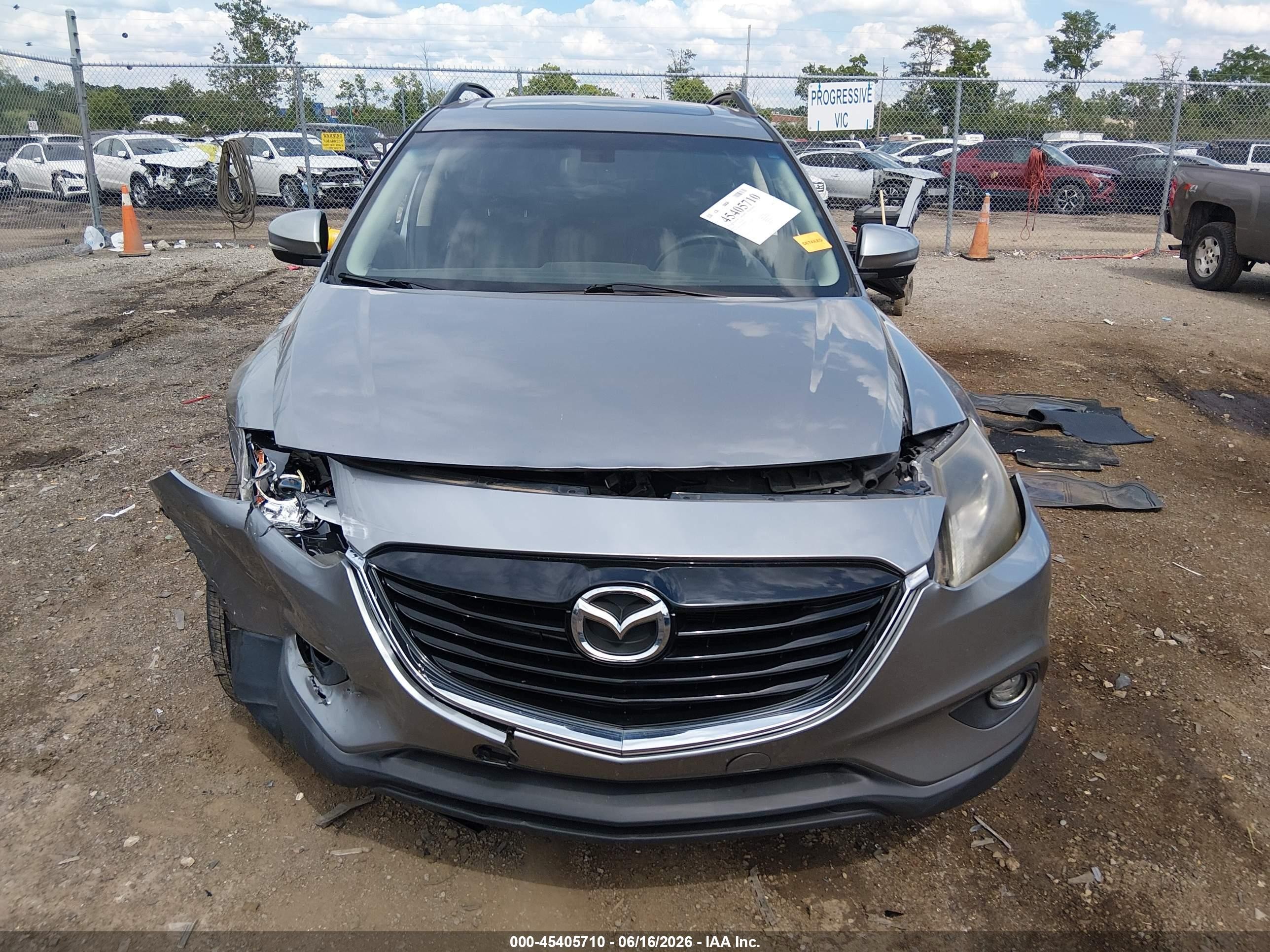 2014 Mazda Cx-9 Grand Touring Silver vin: JM3TB3DA0E0426717