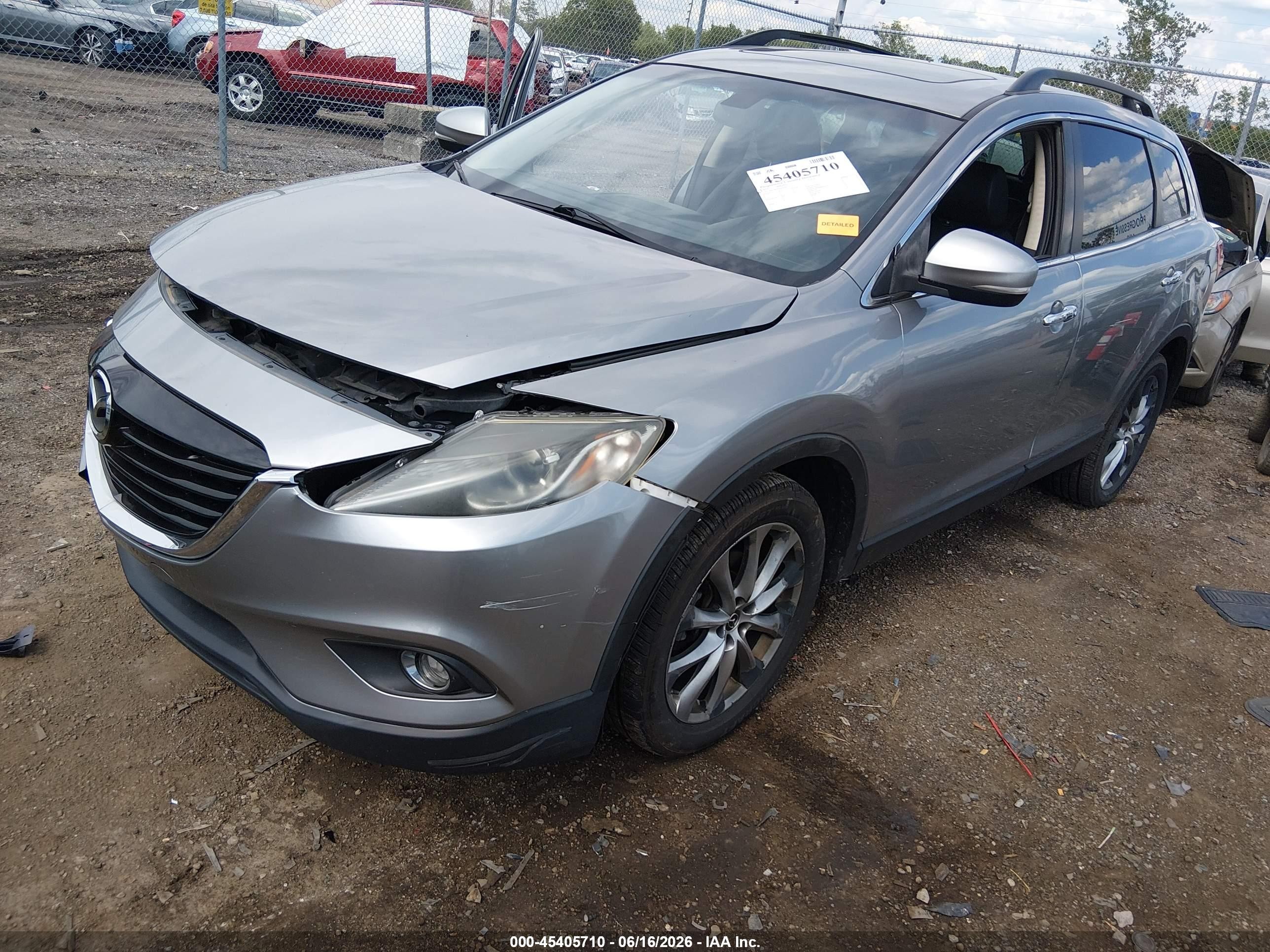 2014 Mazda Cx-9 Grand Touring Silver vin: JM3TB3DA0E0426717