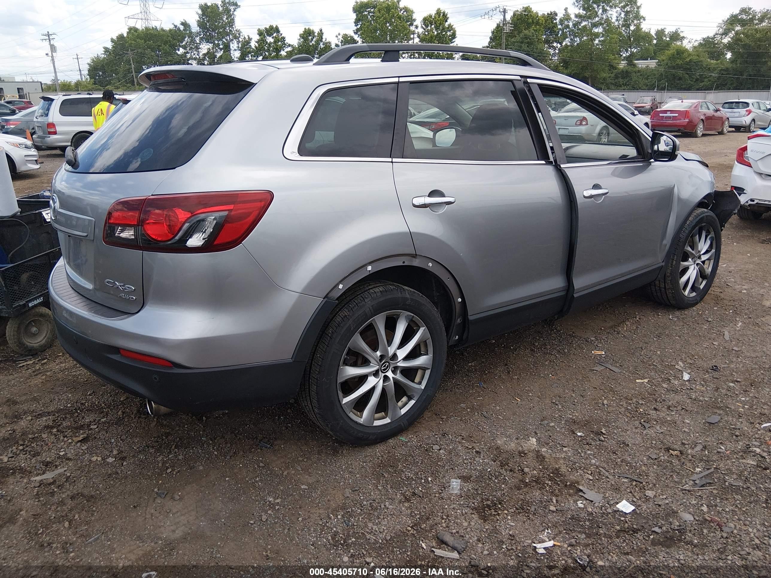 2014 Mazda Cx-9 Grand Touring Silver vin: JM3TB3DA0E0426717
