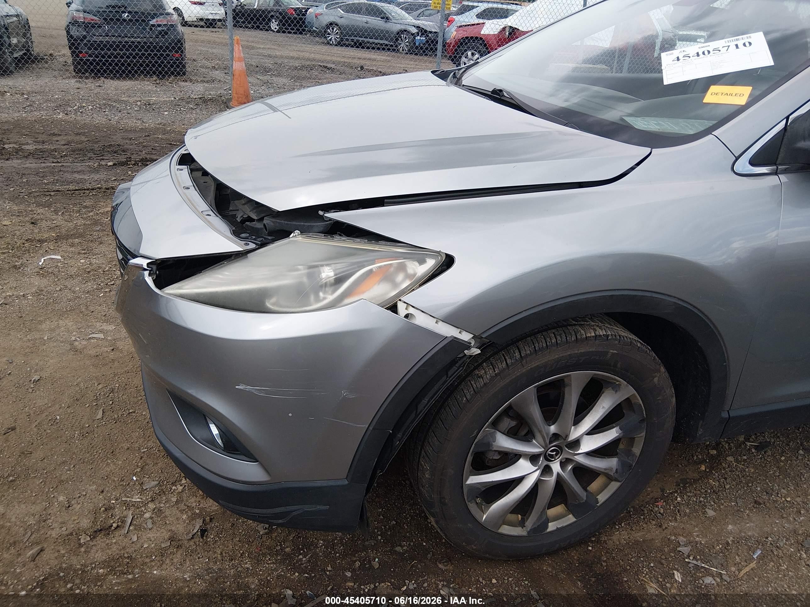 2014 Mazda Cx-9 Grand Touring Silver vin: JM3TB3DA0E0426717