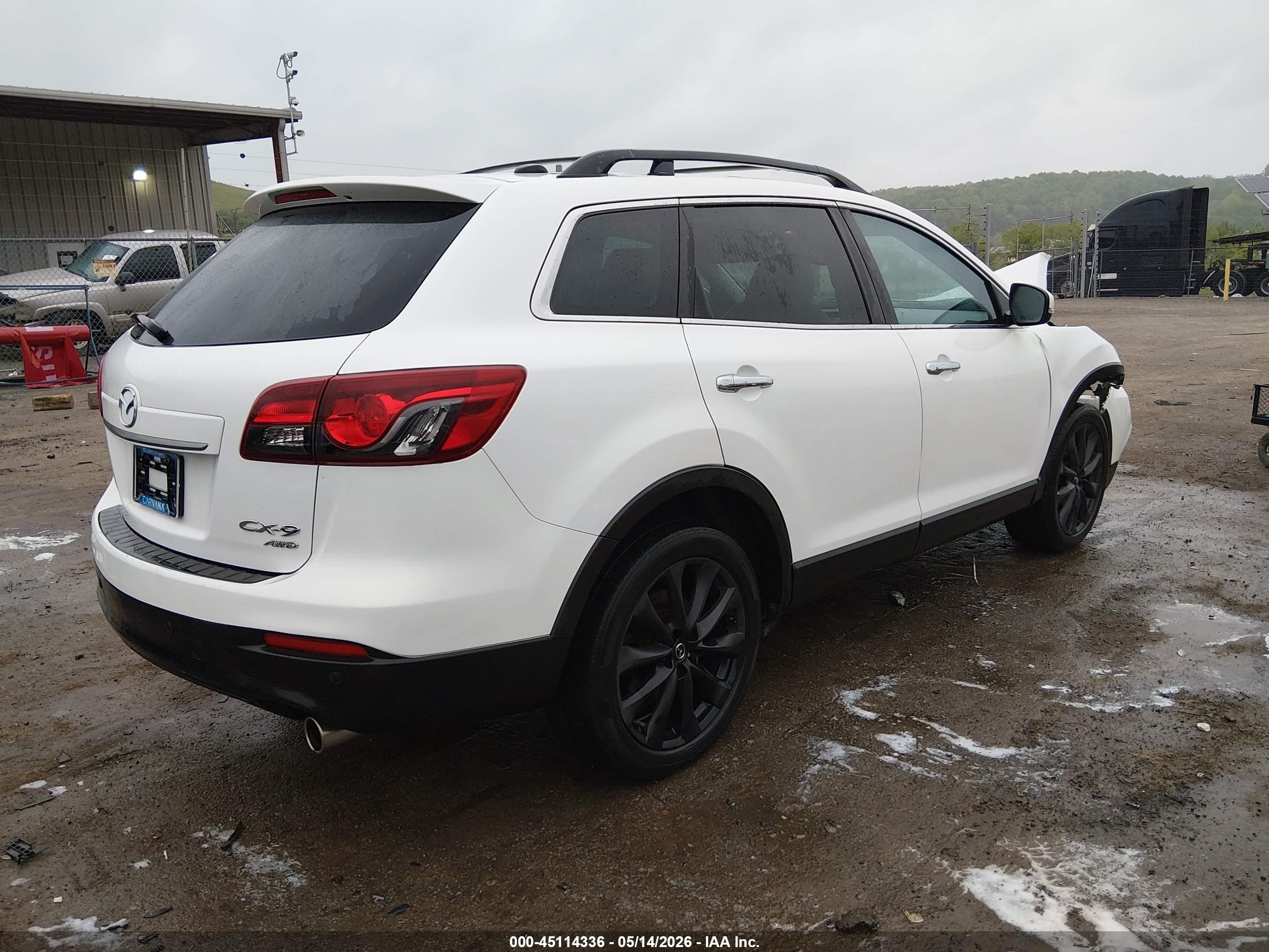 2015 Mazda Cx-9 Grand Touring White vin: JM3TB3DA2F0467304