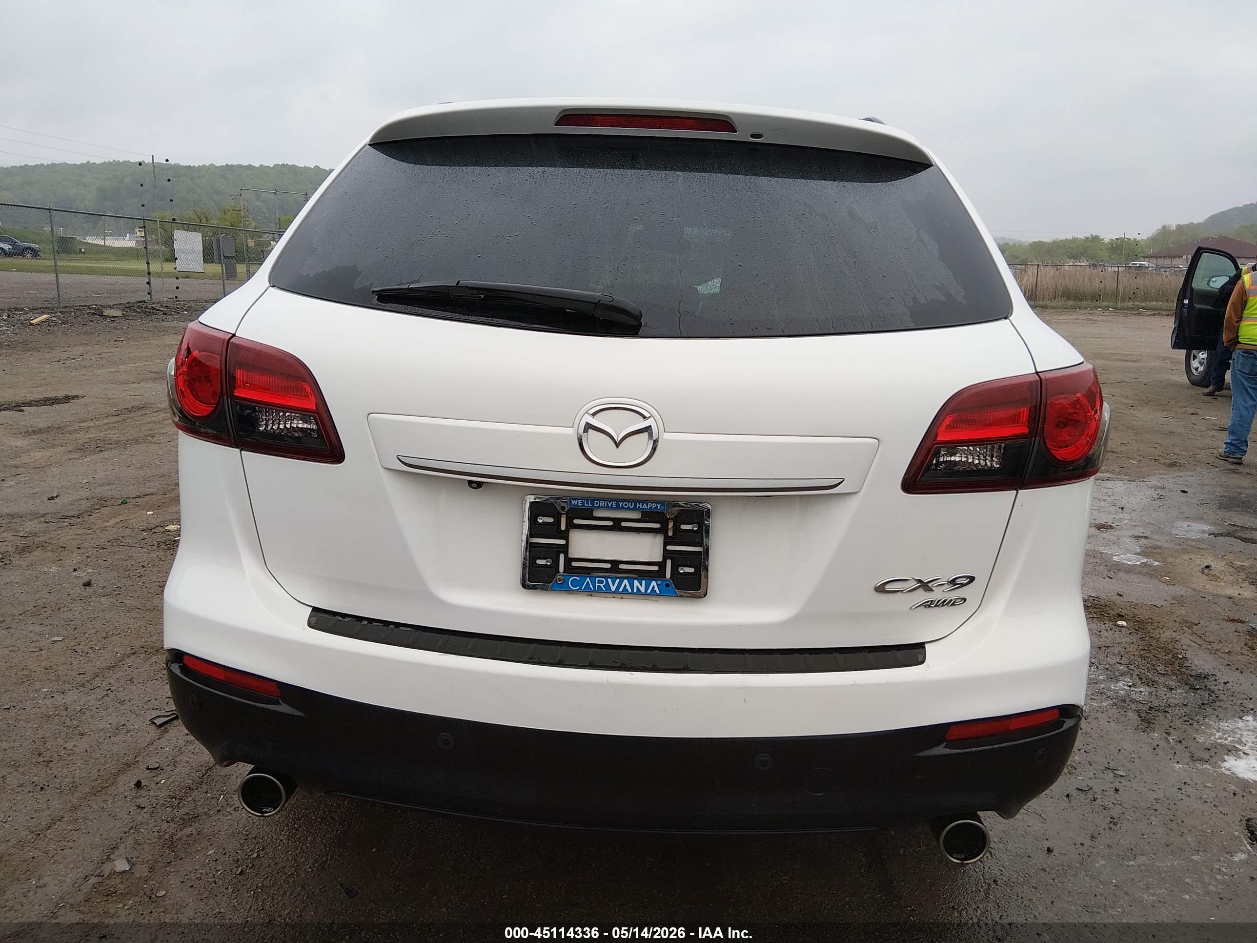 2015 Mazda Cx-9 Grand Touring White vin: JM3TB3DA2F0467304