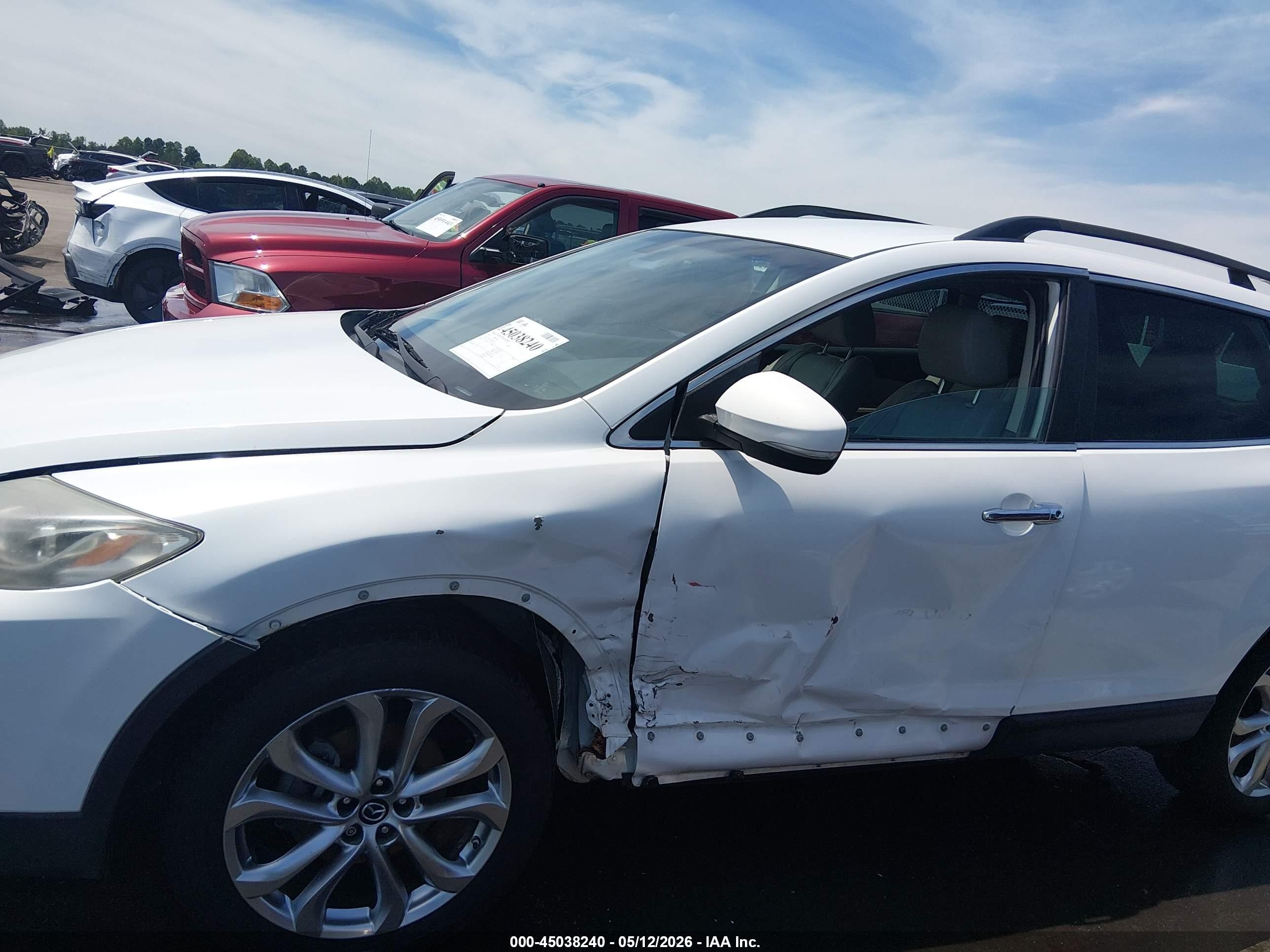 2013 Mazda Cx-9 Grand Touring White vin: JM3TB3DA3D0402507
